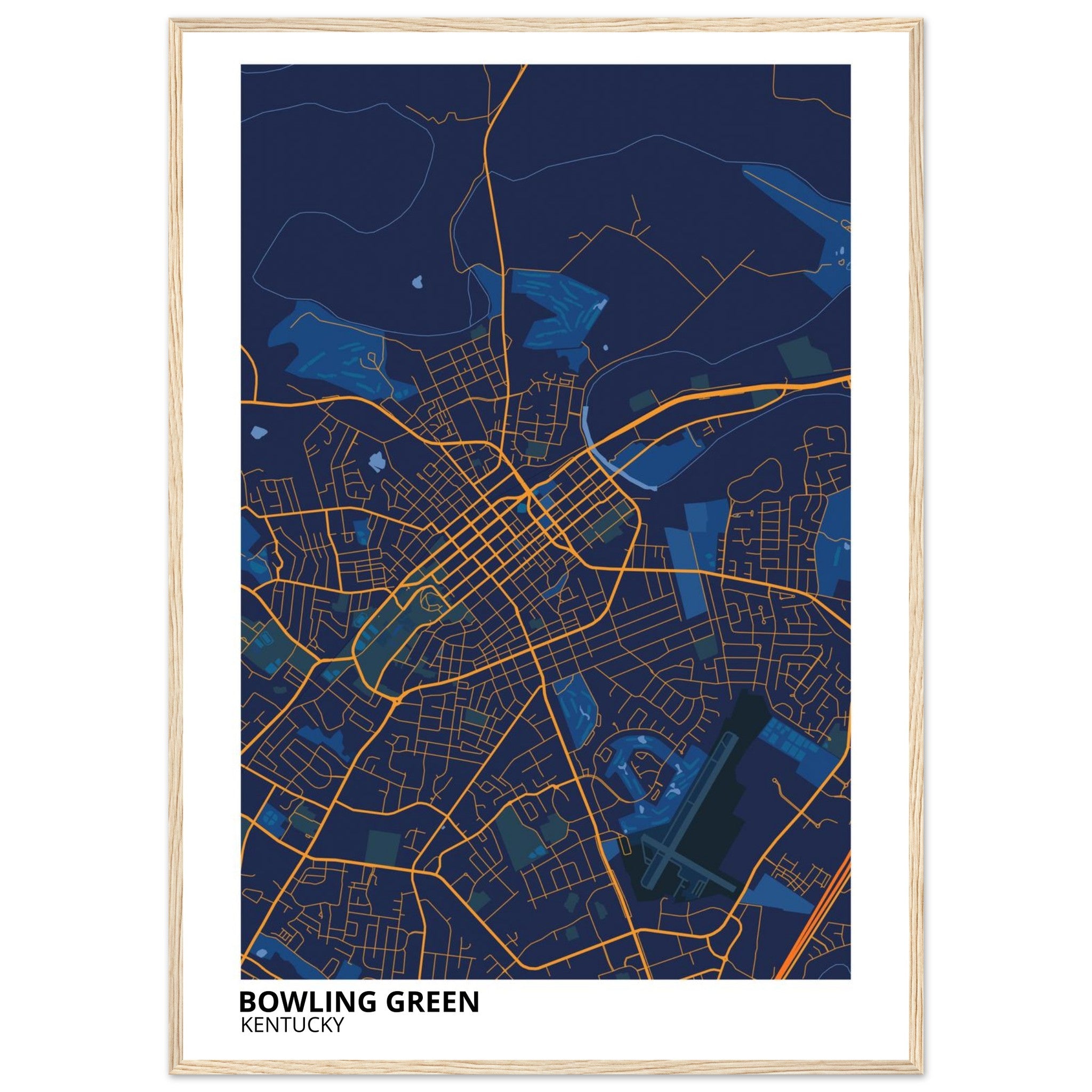 Bowling Green Kentucky City Map Poster | Custom Map Art Print - Ink And Atlas