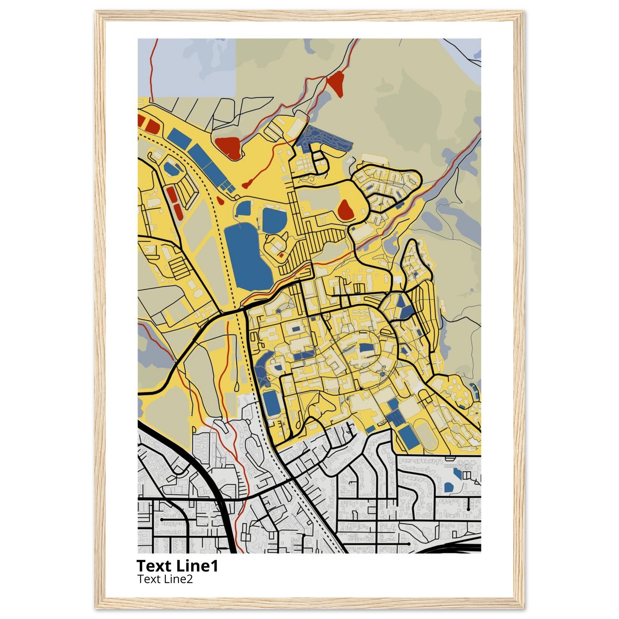 california polytechnic state university san luis obispo campus map poster