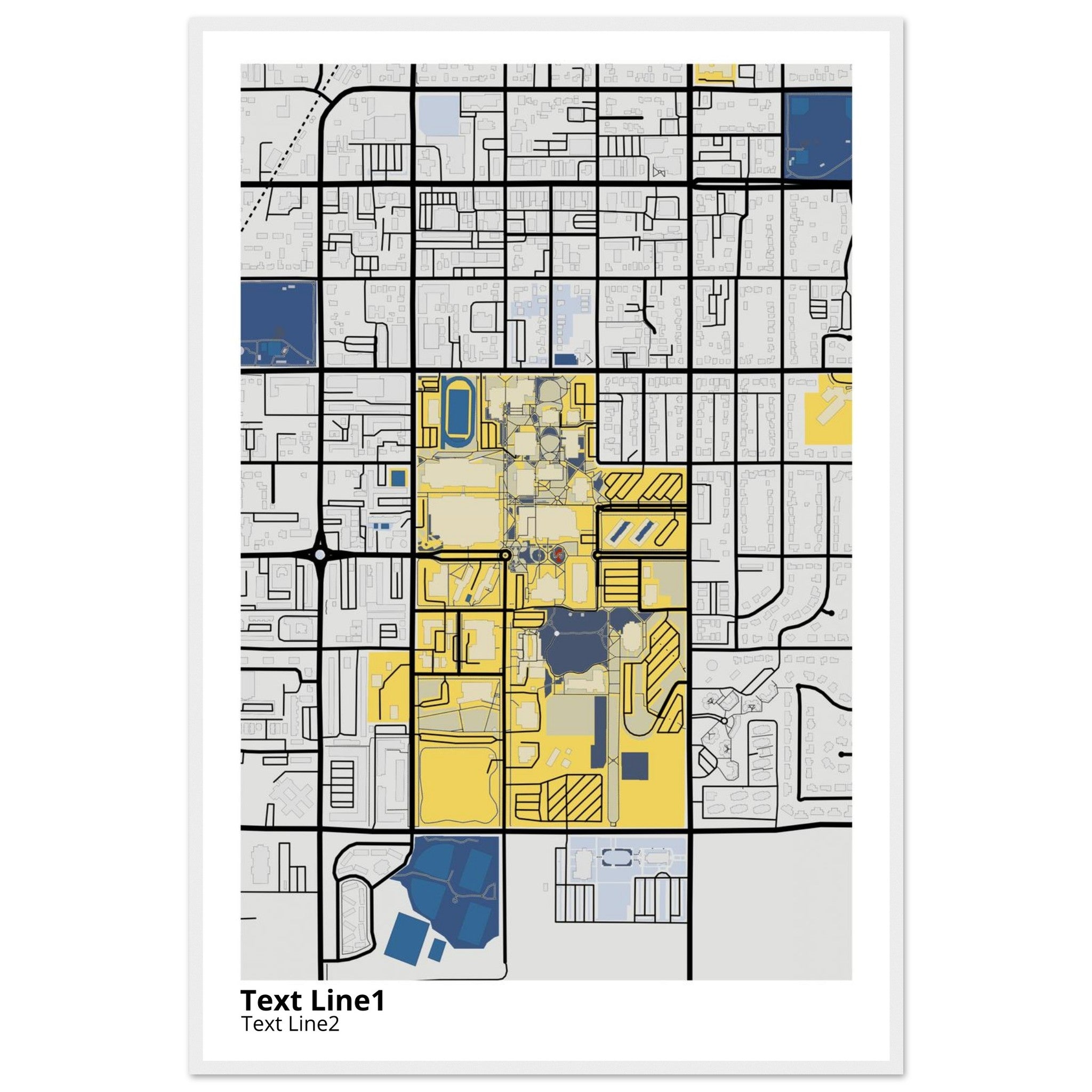 brigham young university campus map poster