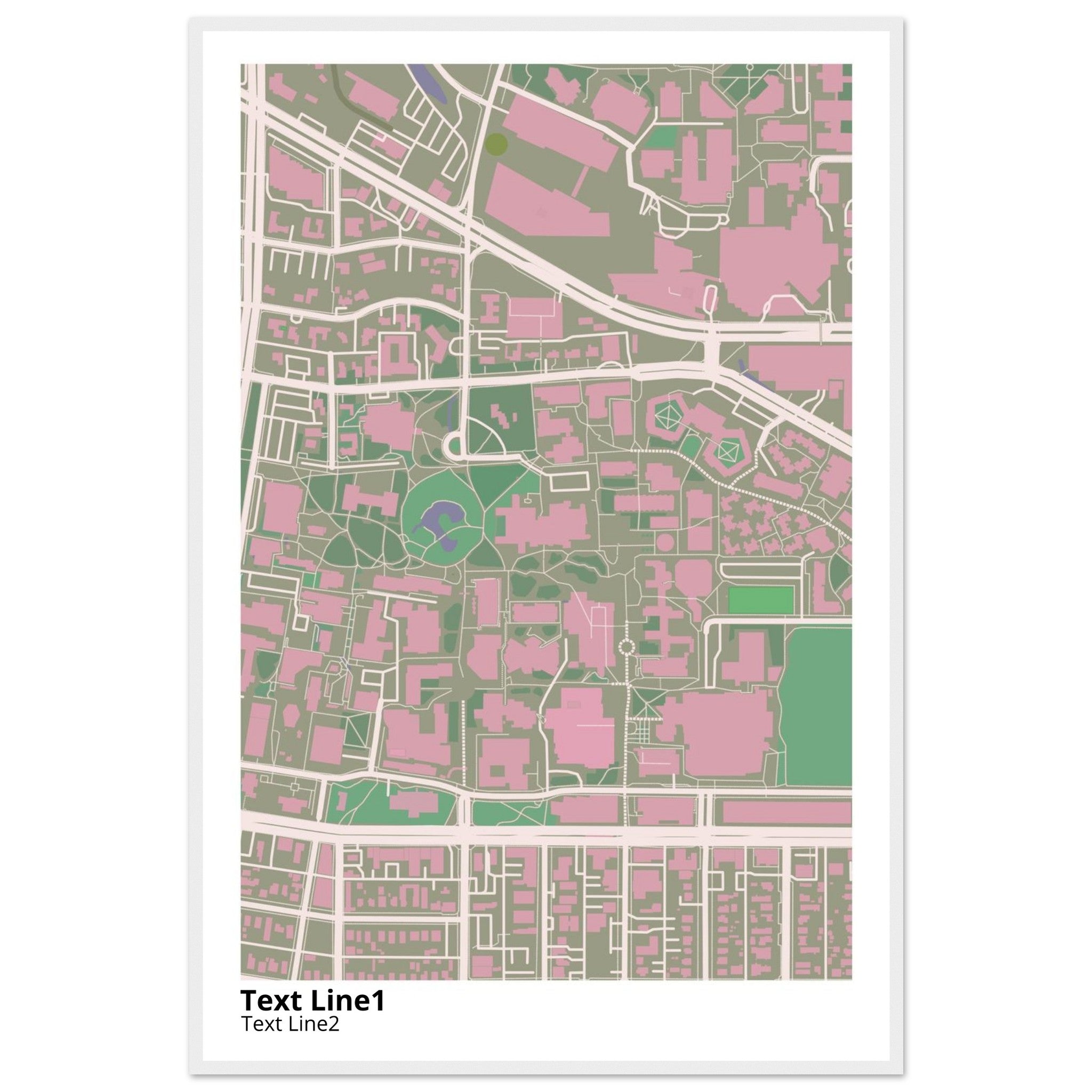 university of new mexico main campus campus map poster