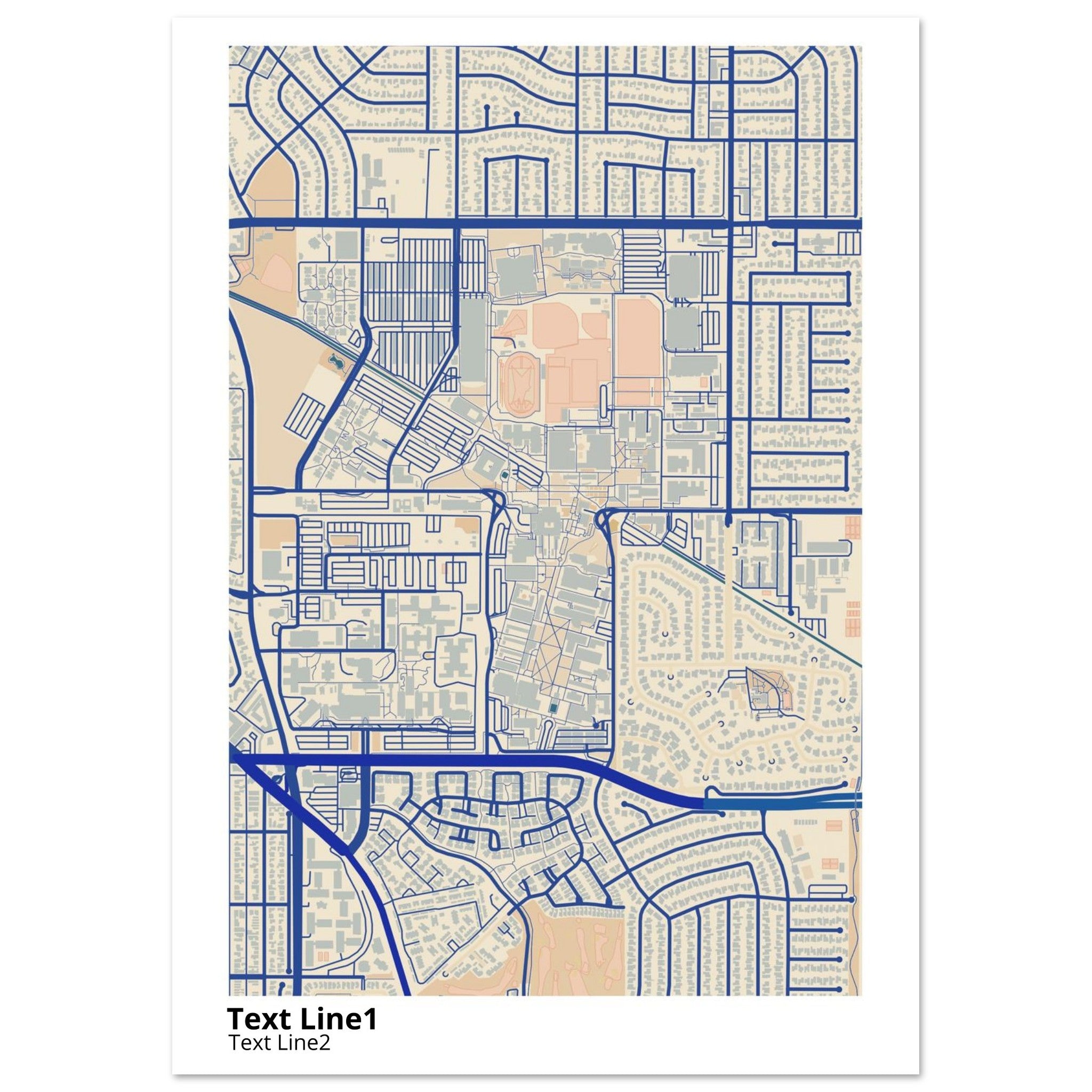 california state university long beach campus map poster