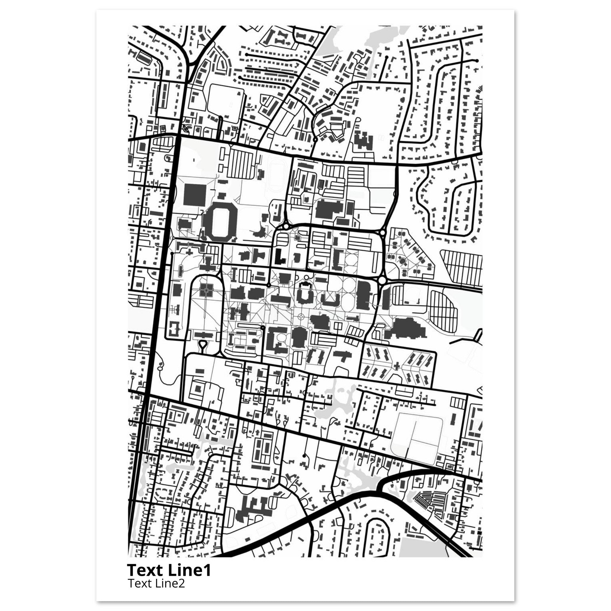 Middle Tennessee State University Campus Map Poster | Graduation Gift - Ink And Atlas