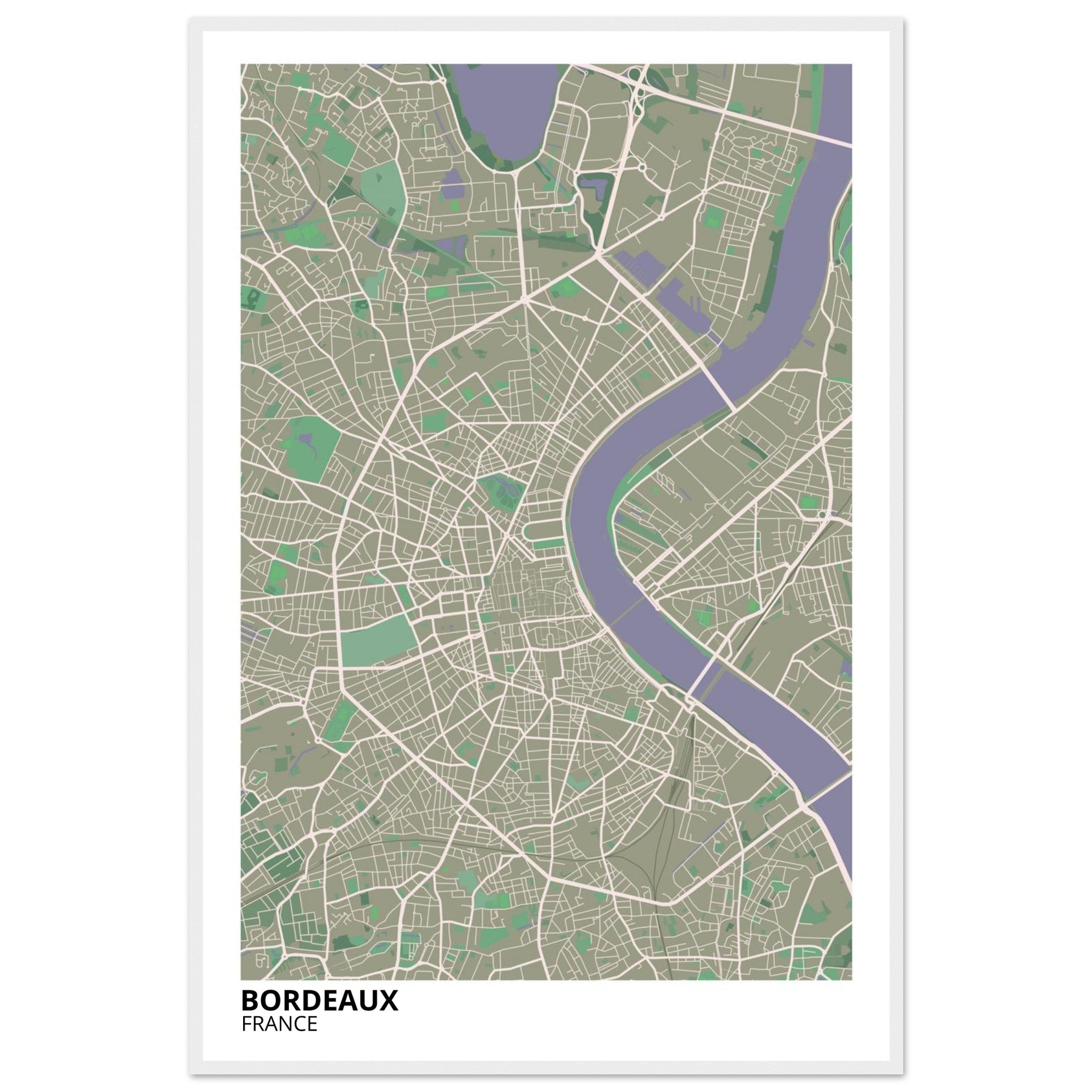 Bordeaux France City Map Poster | Custom Map Art Print - Ink And Atlas
