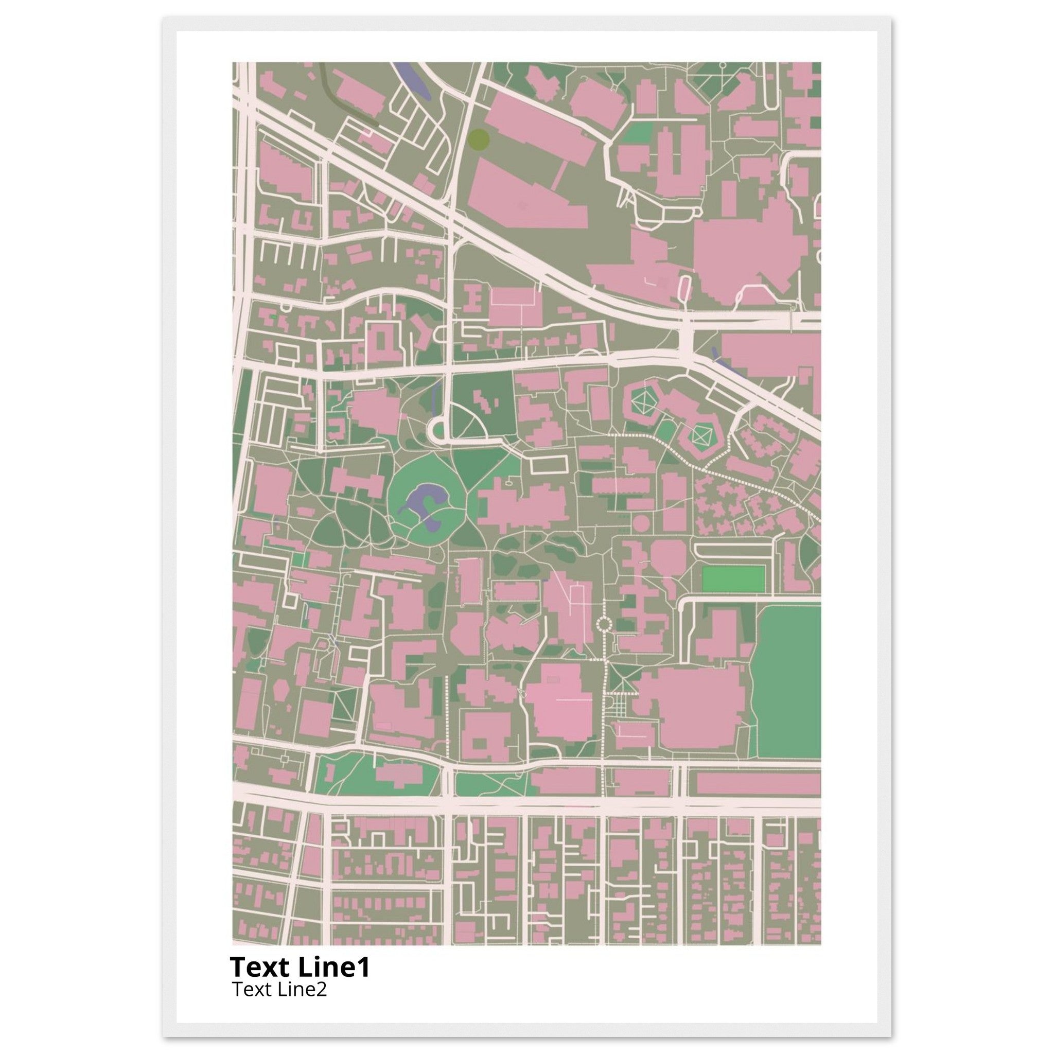 university of new mexico main campus campus map poster
