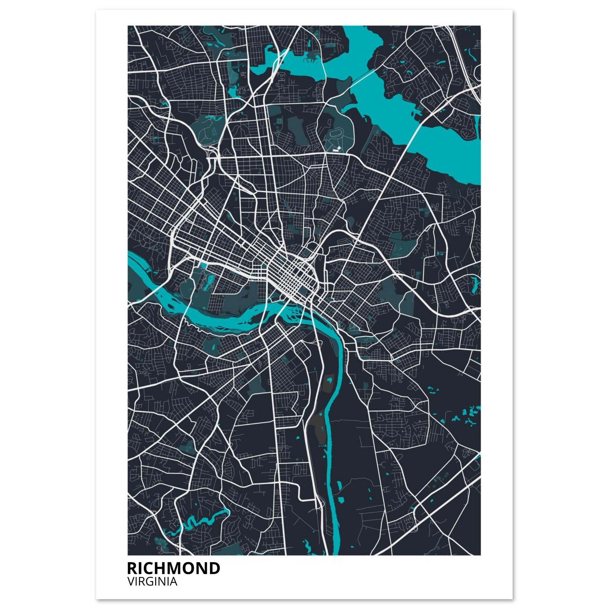 richmond map poster print