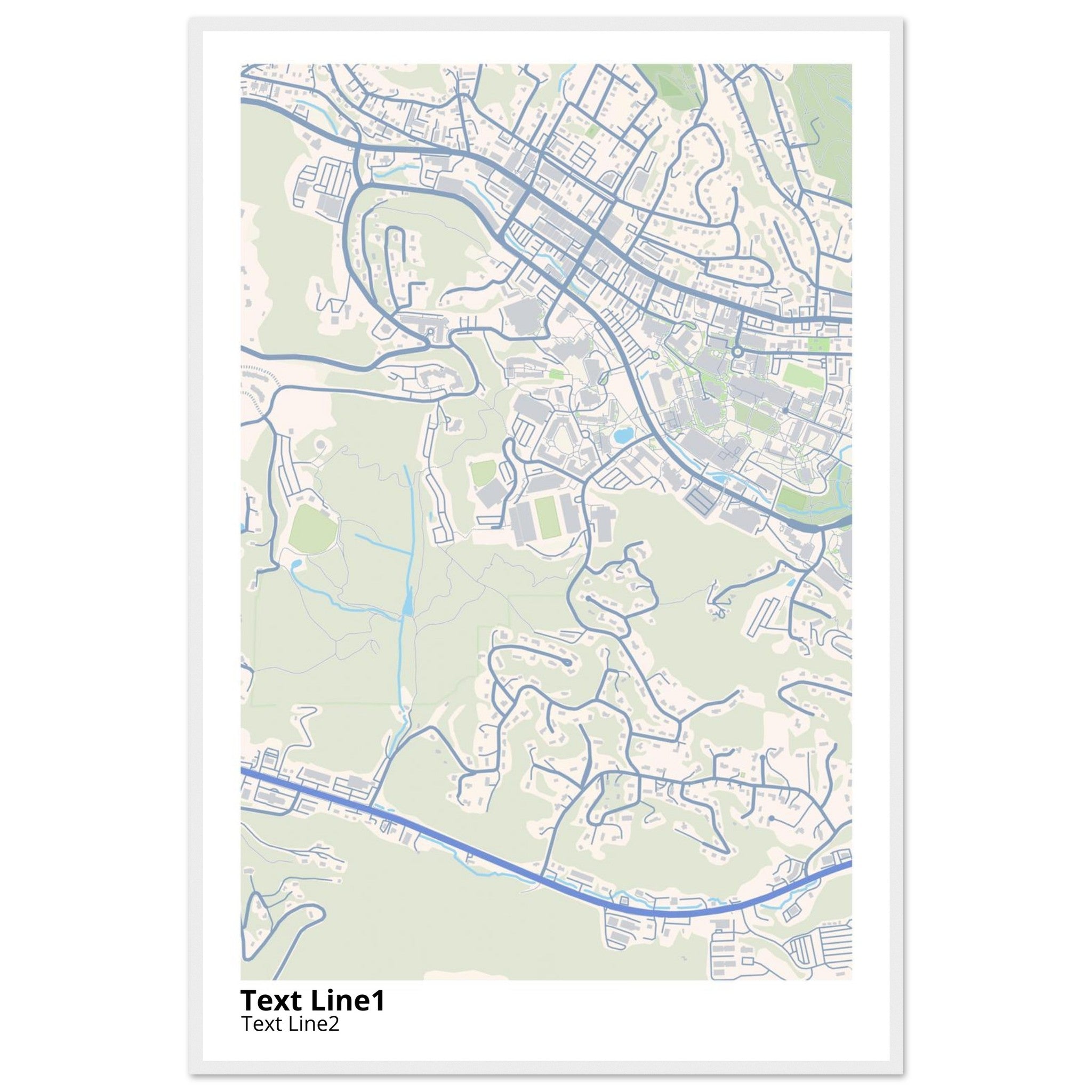 Appalachian State University NC Campus Map Poster | Graduation Gift - Ink And Atlas
