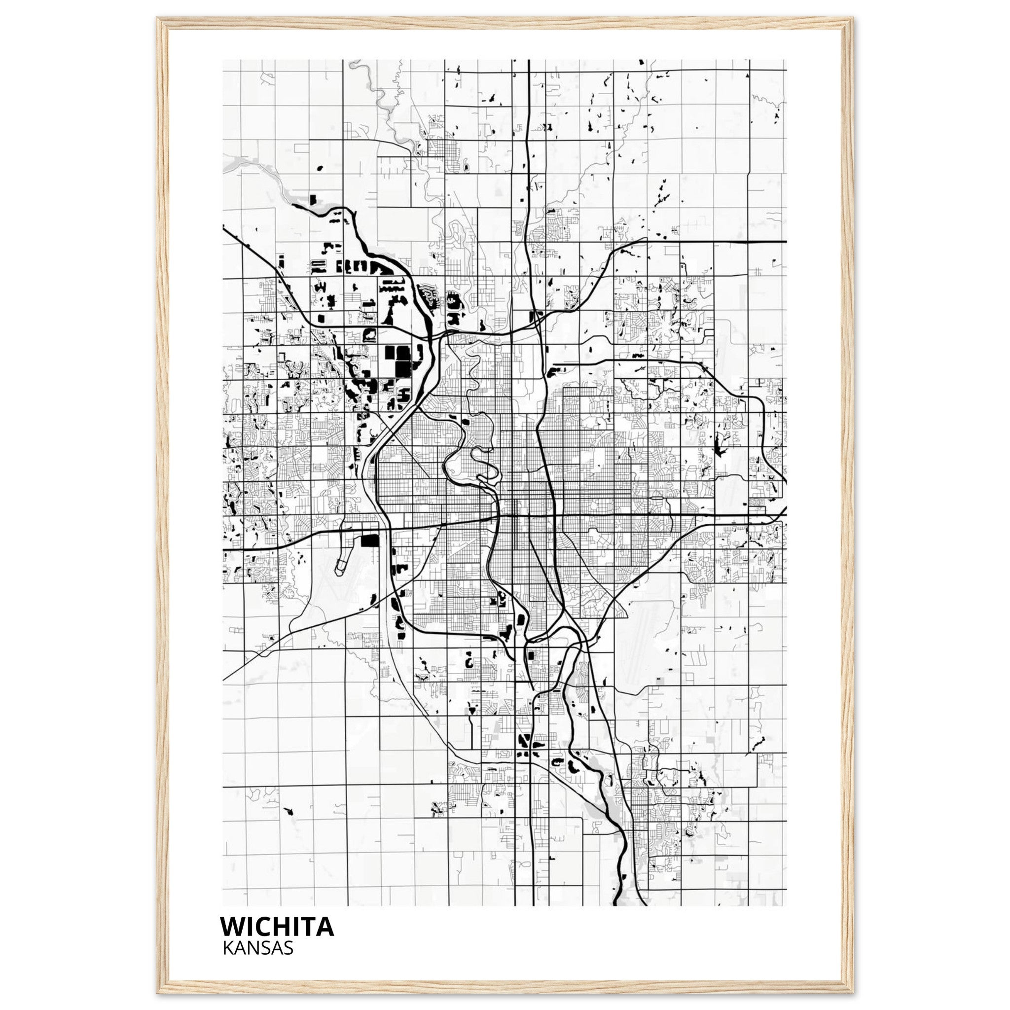 wichita map poster print