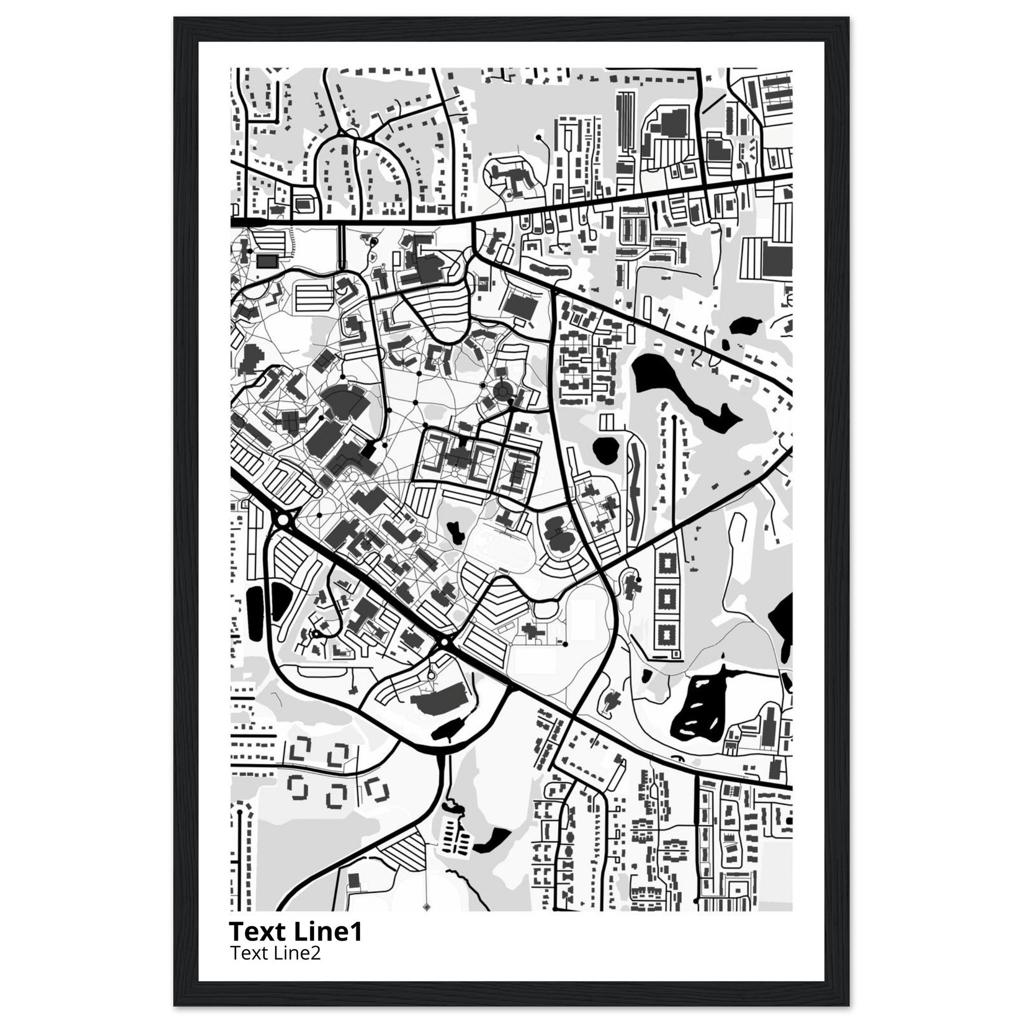 Kent State University at Kent Ohio Campus Map Poster | Graduation Gift - Ink And Atlas
