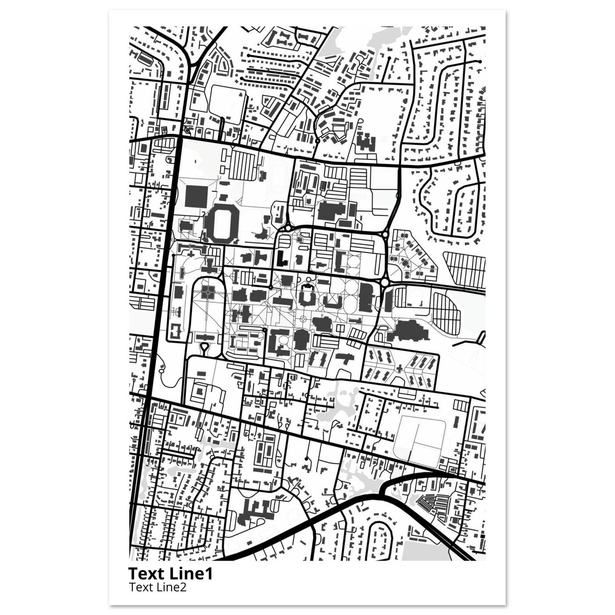 Middle Tennessee State University Campus Map Poster | Graduation Gift - Ink And Atlas