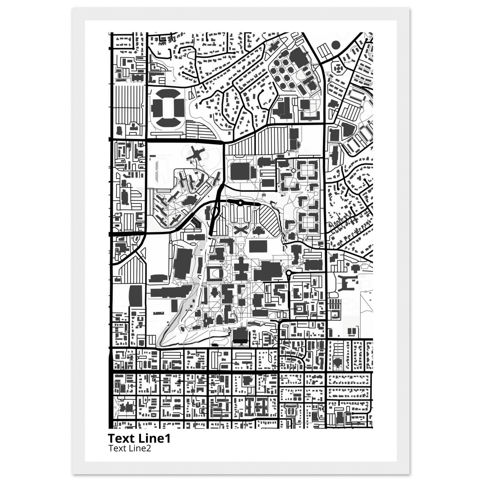 Brigham Young University Utah Campus Map Poster | Graduation Gift - Ink And Atlas