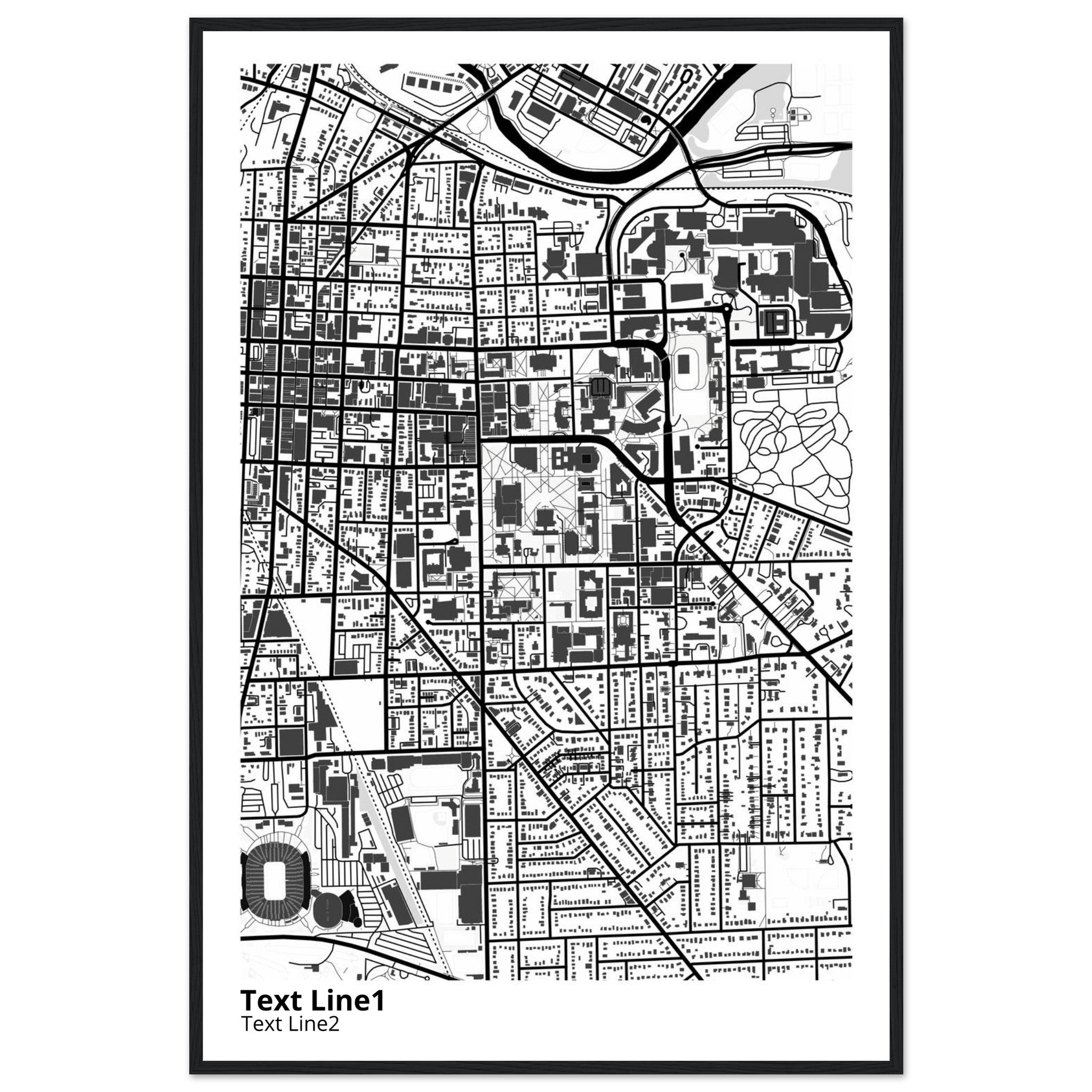 university of michigan ann arbor campus map poster