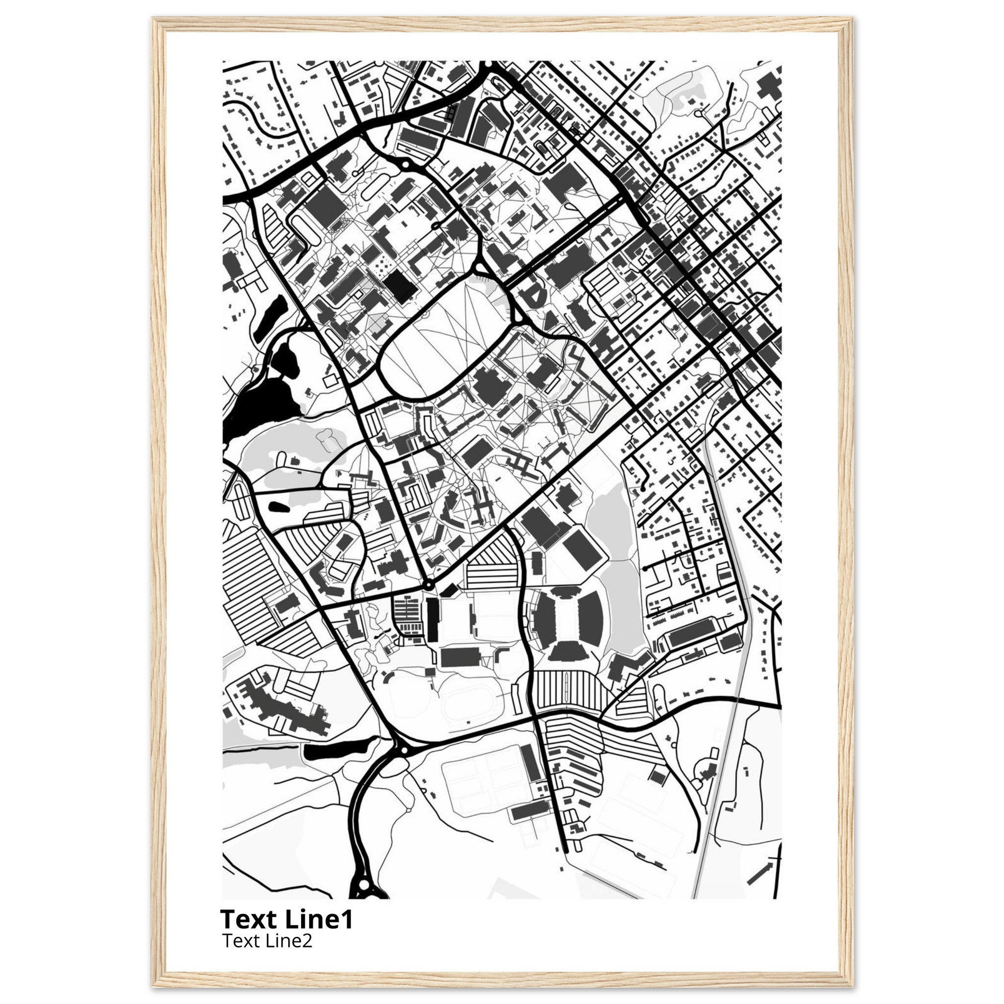 Virginia Tech Campus Map Poster | Graduation Gift - Ink And Atlas