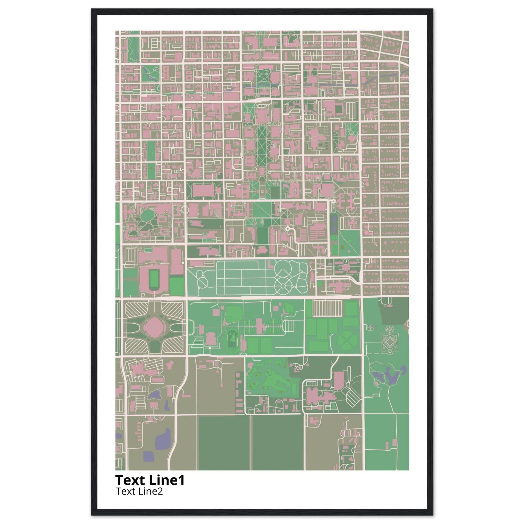 university of illinois urbana champaign campus map poster