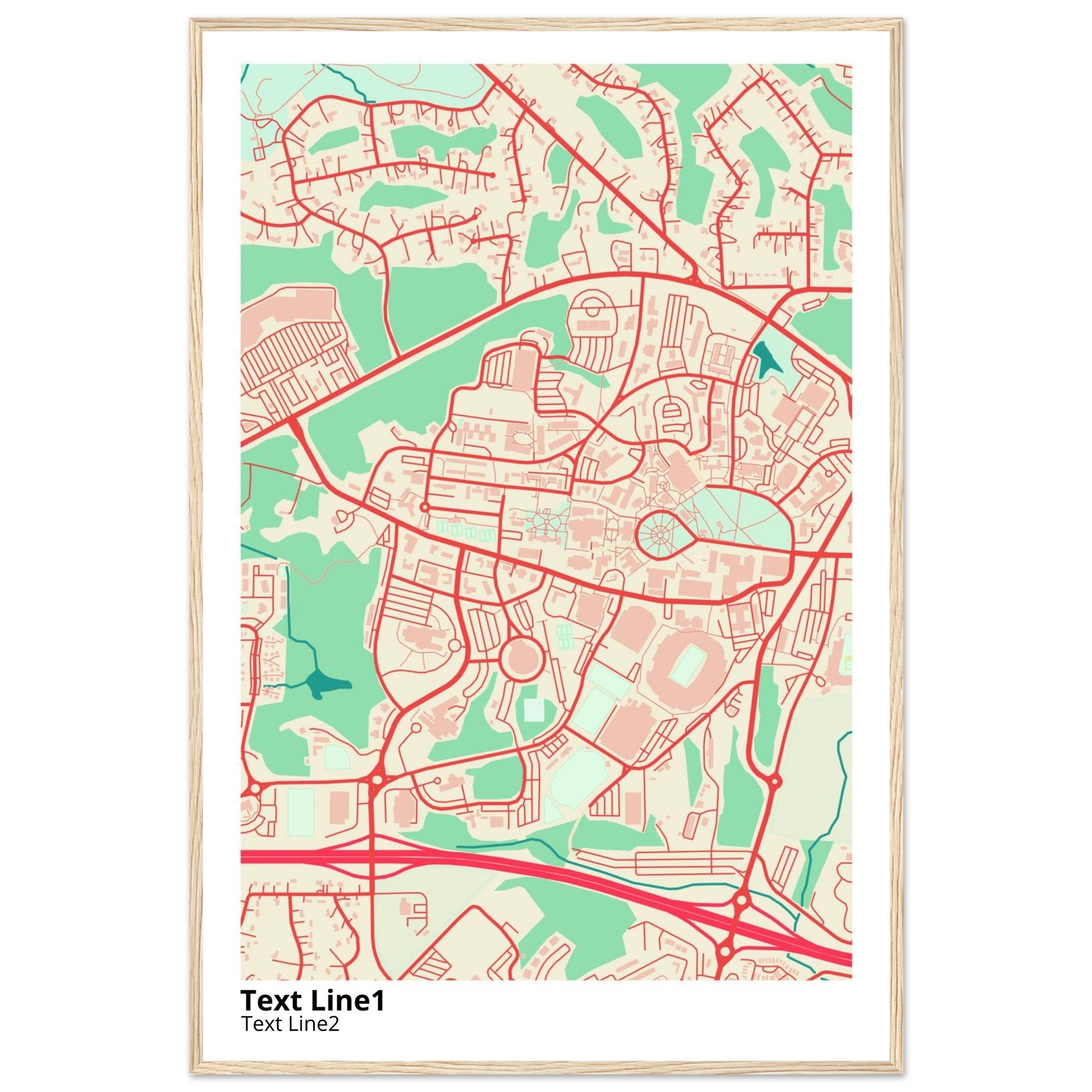 university of mississippi campus map poster