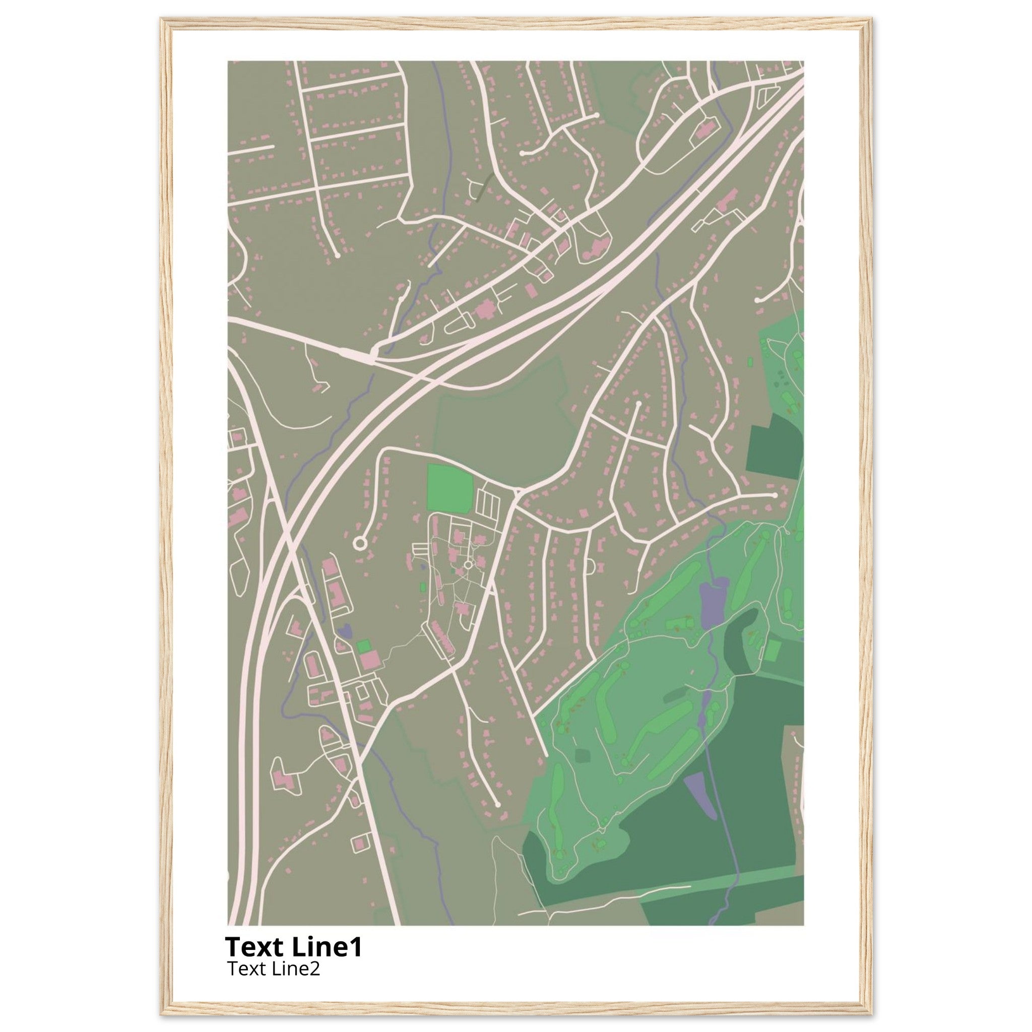 post university modern campus map print