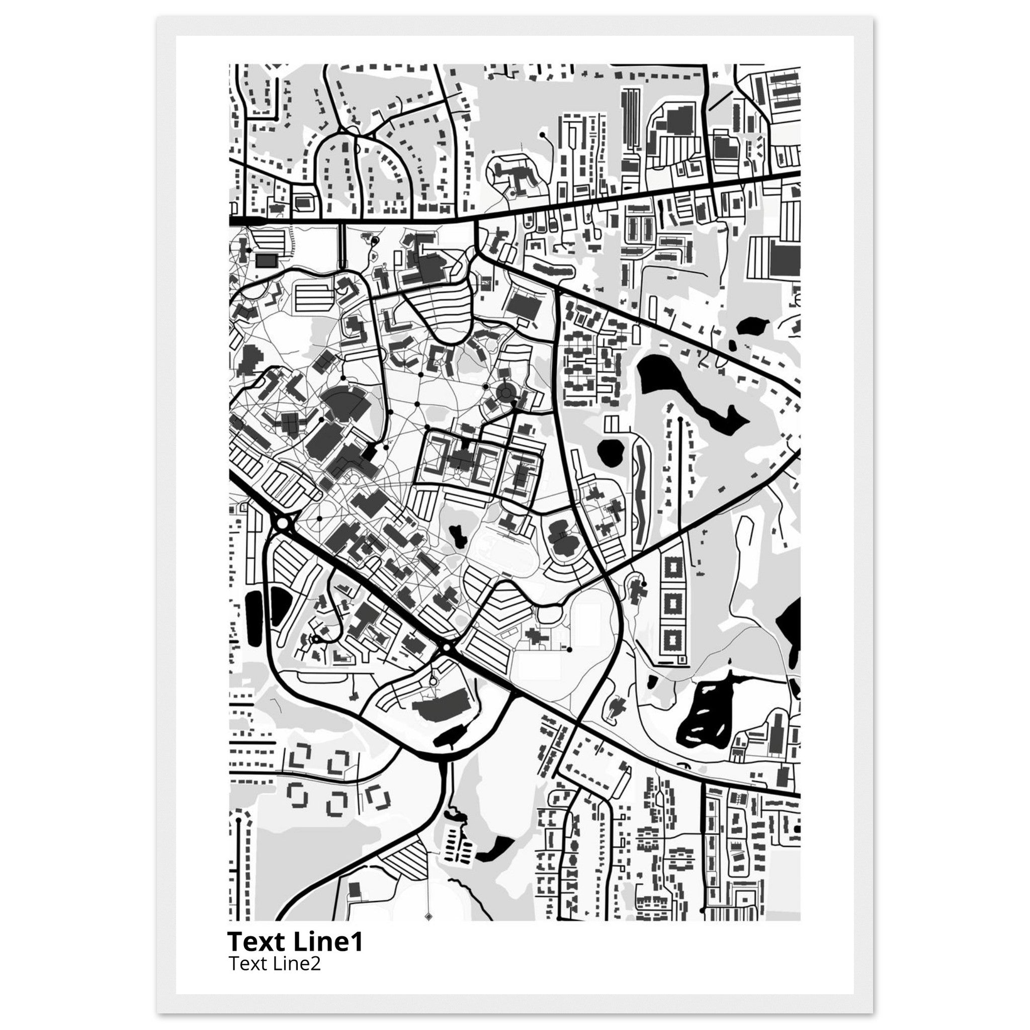Kent State University at Kent Ohio Campus Map Poster | Graduation Gift - Ink And Atlas