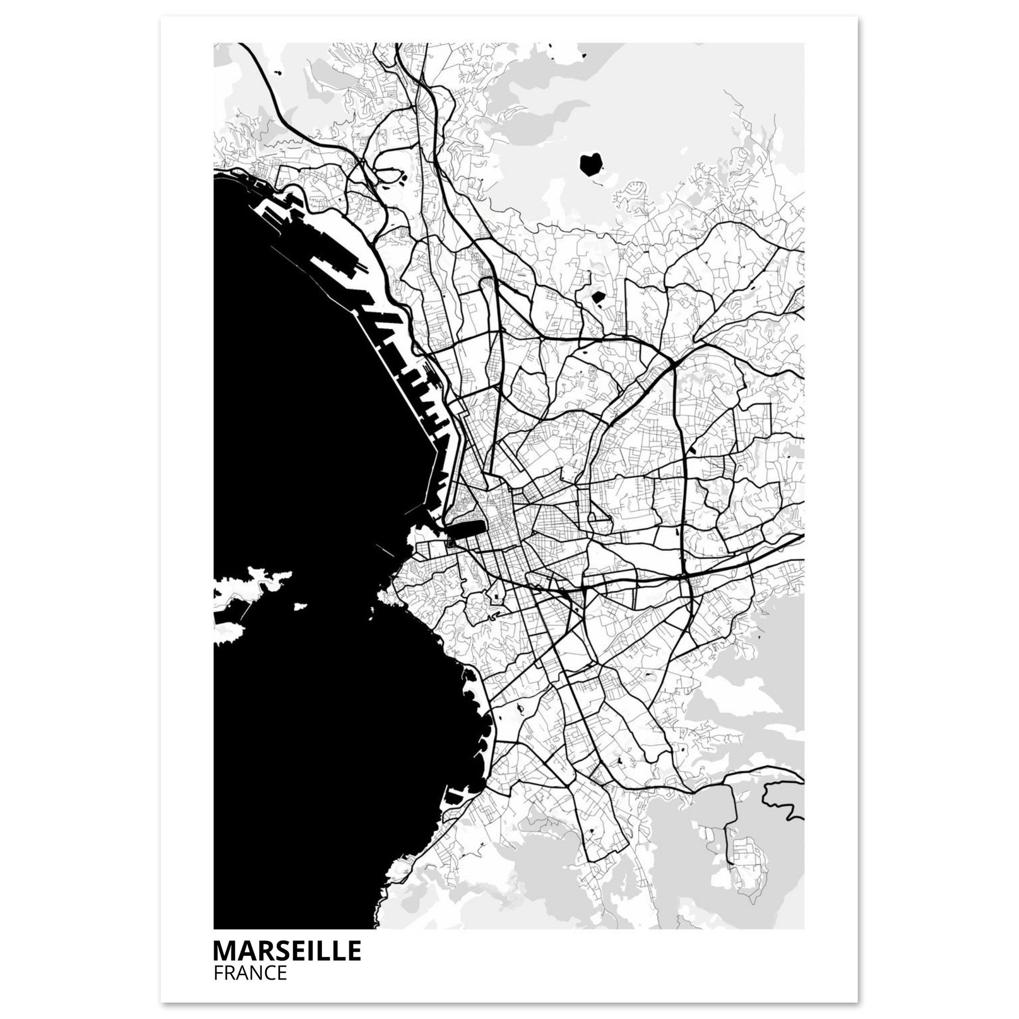 Marseille France City Map Poster | Custom Map Art Print - Ink And Atlas