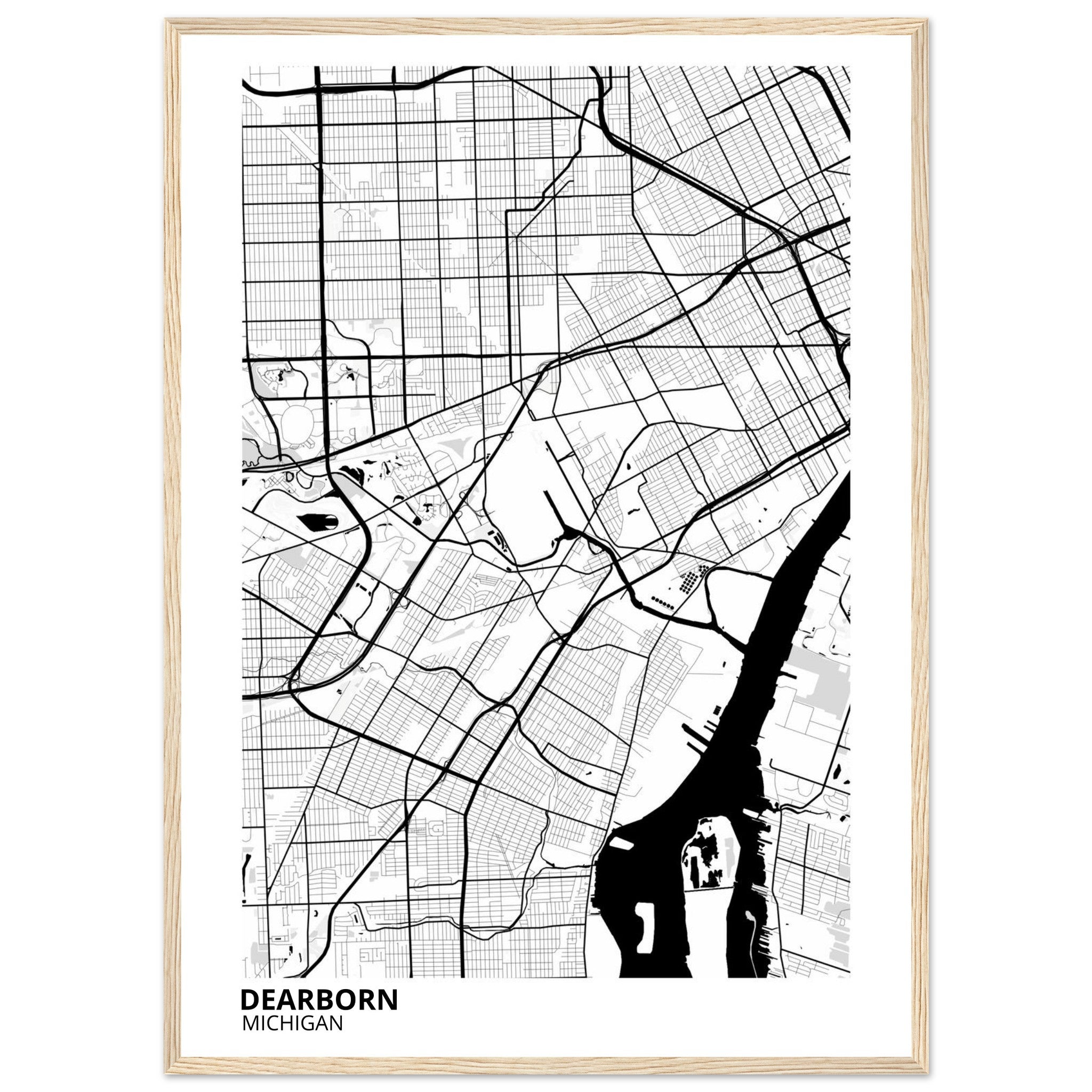 Dearborn Michigan City Map Poster | Custom Map Art Print - Ink And Atlas
