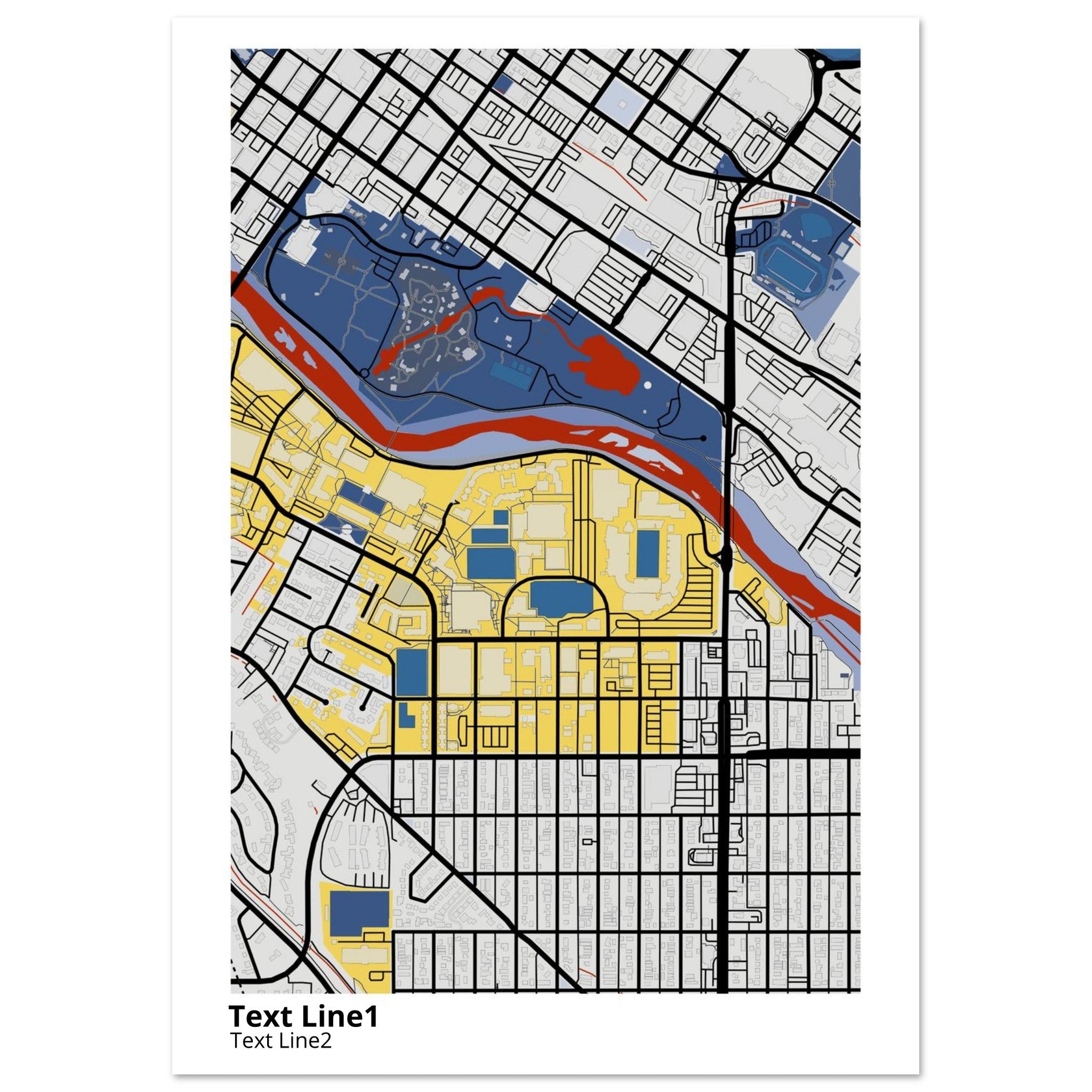 boise state university campus map poster