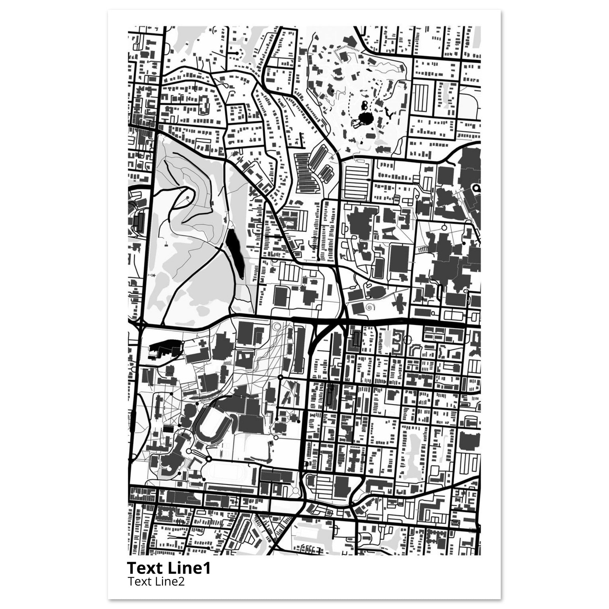 University of Cincinnati Ohio Campus Map Poster | Graduation Gift - Ink And Atlas