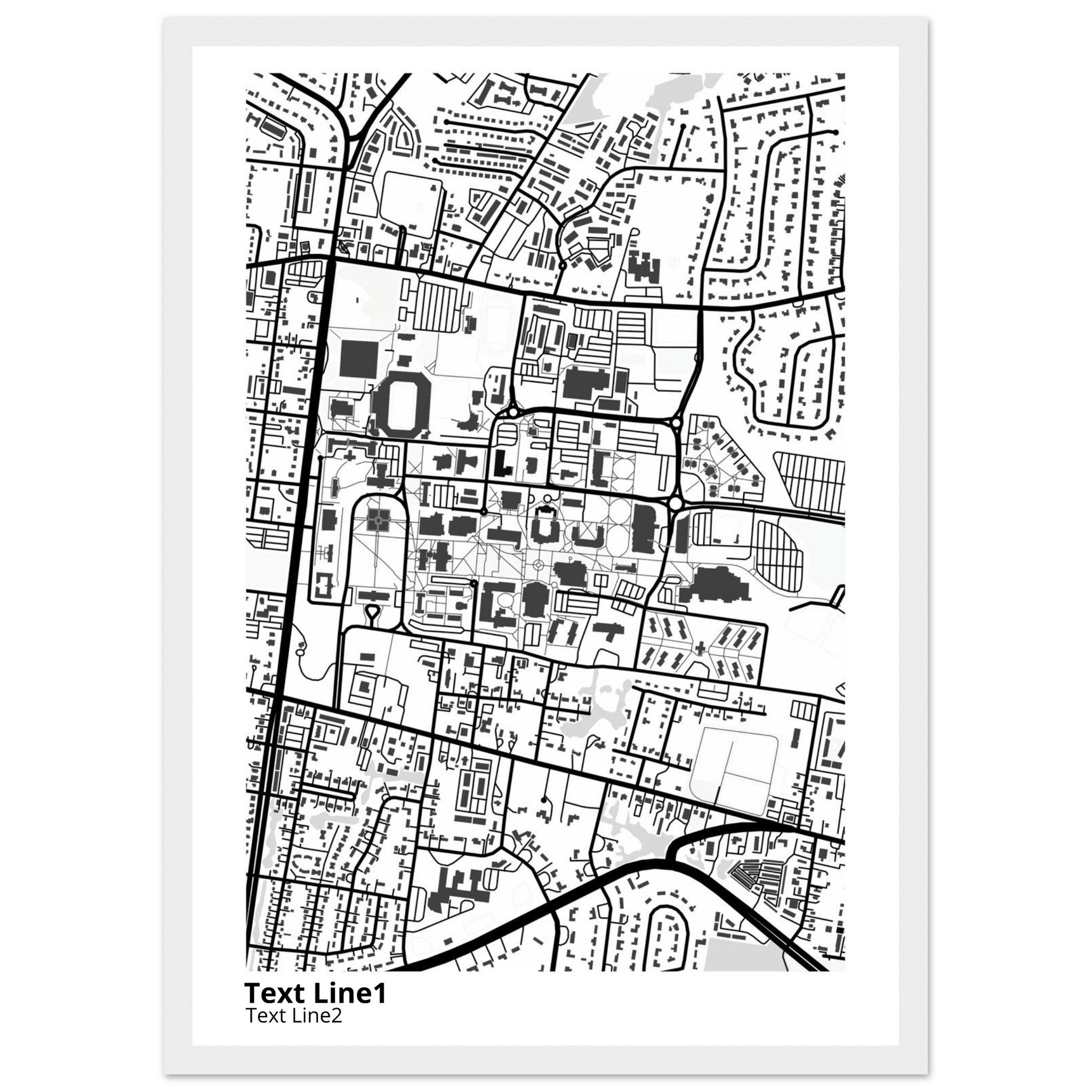 Middle Tennessee State University Campus Map Poster | Graduation Gift - Ink And Atlas