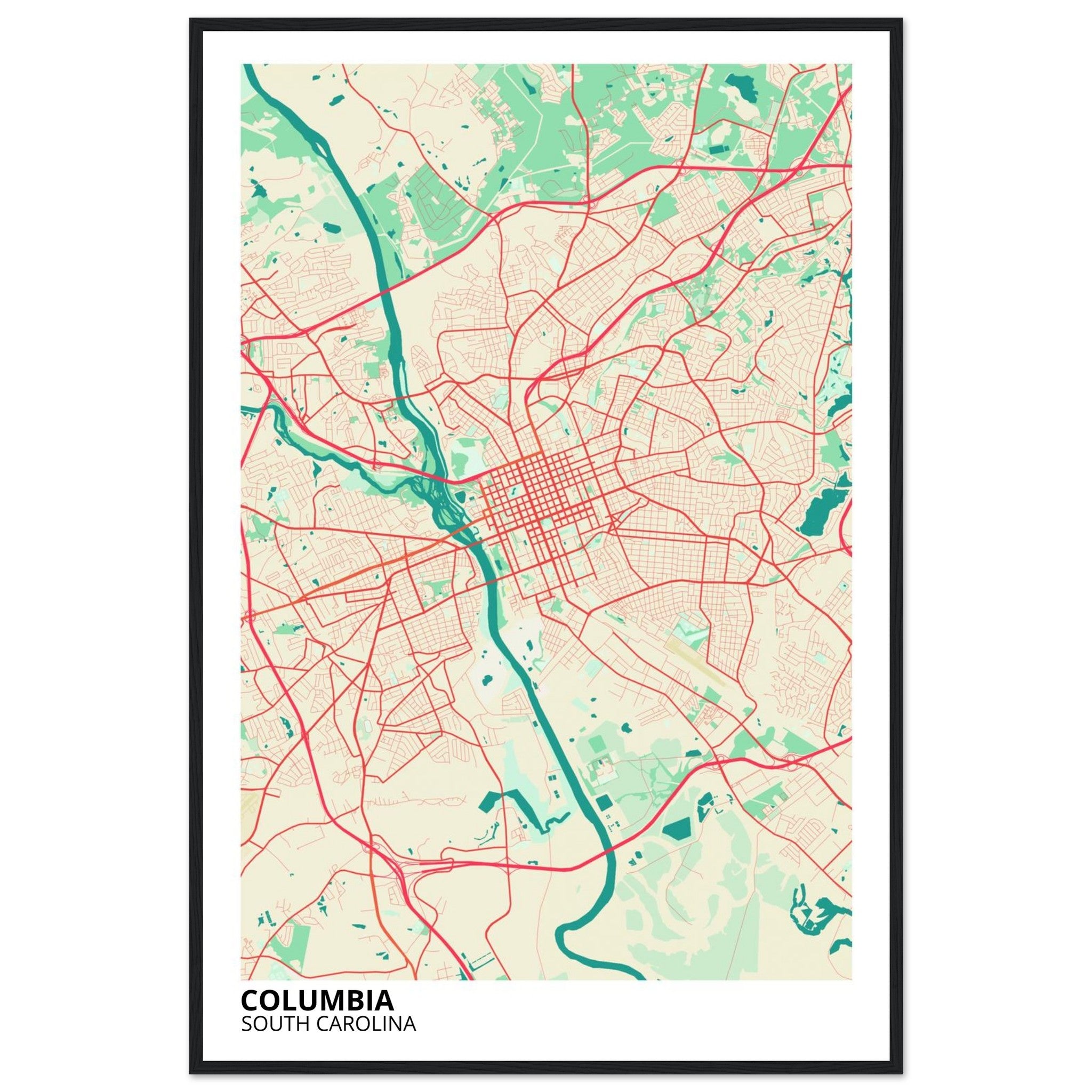 columbia map poster print