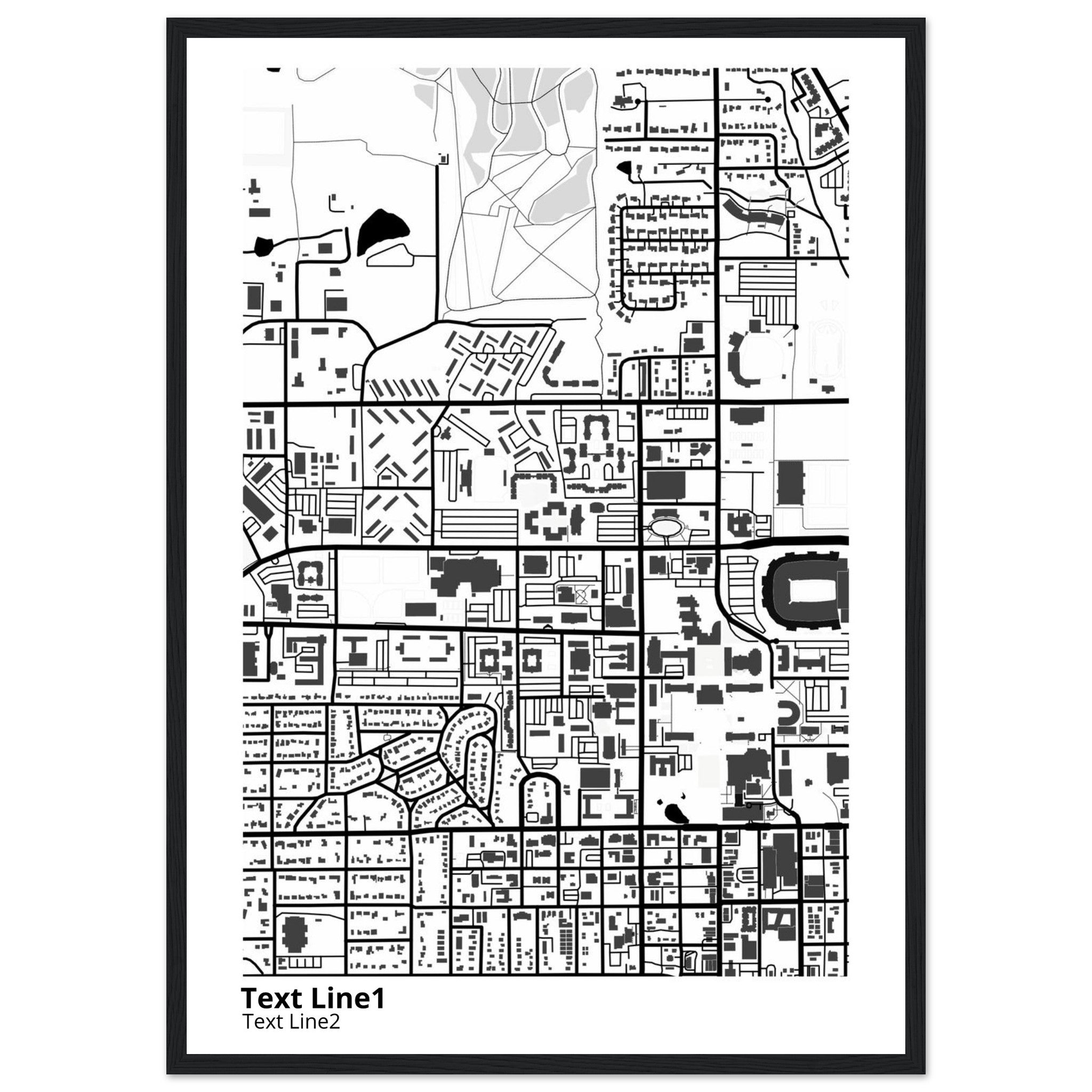 Oklahoma State University Campus Map Poster | Graduation Gift - Ink And Atlas