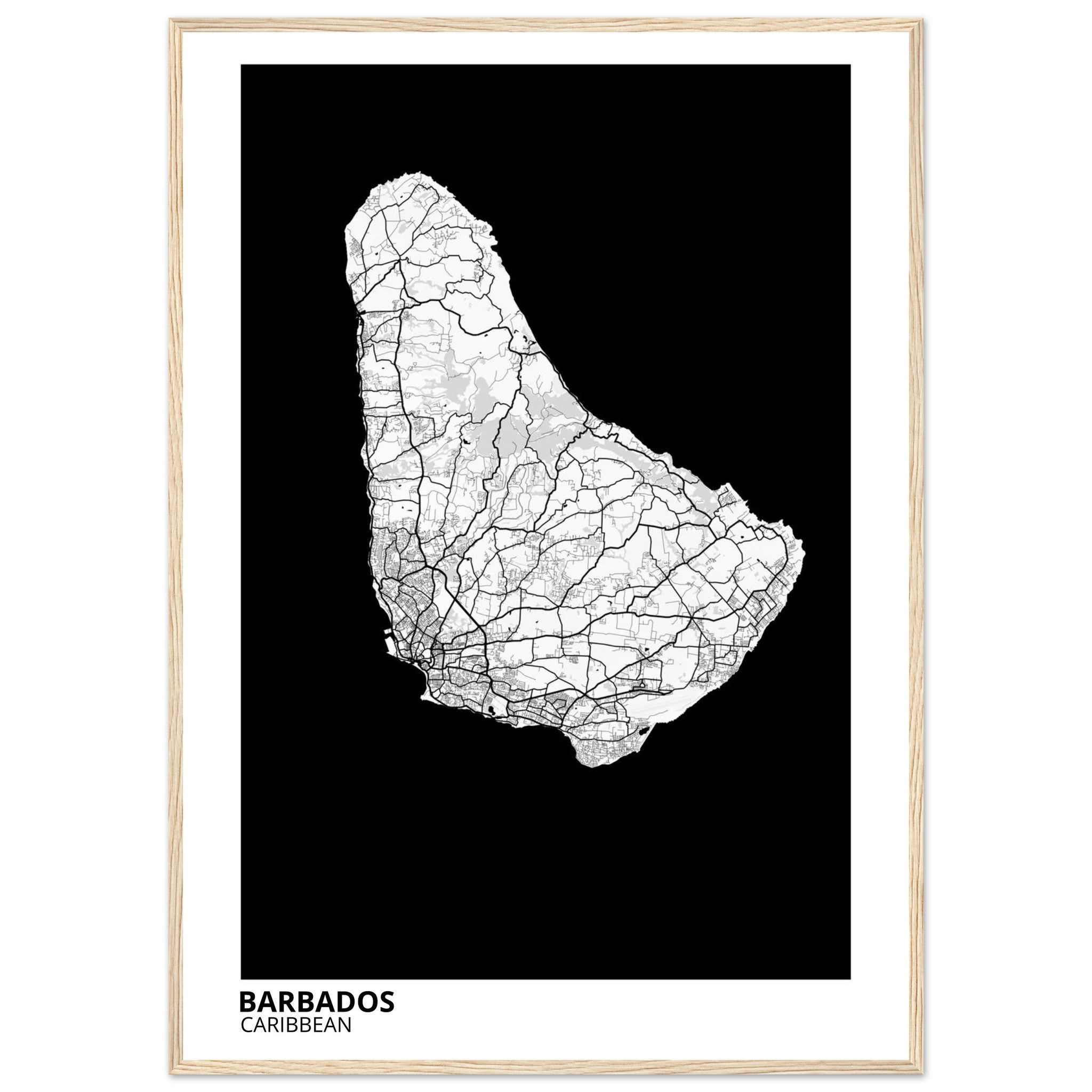 Barbados Caribbean City Map Poster | Custom Map Art Print - Ink And Atlas