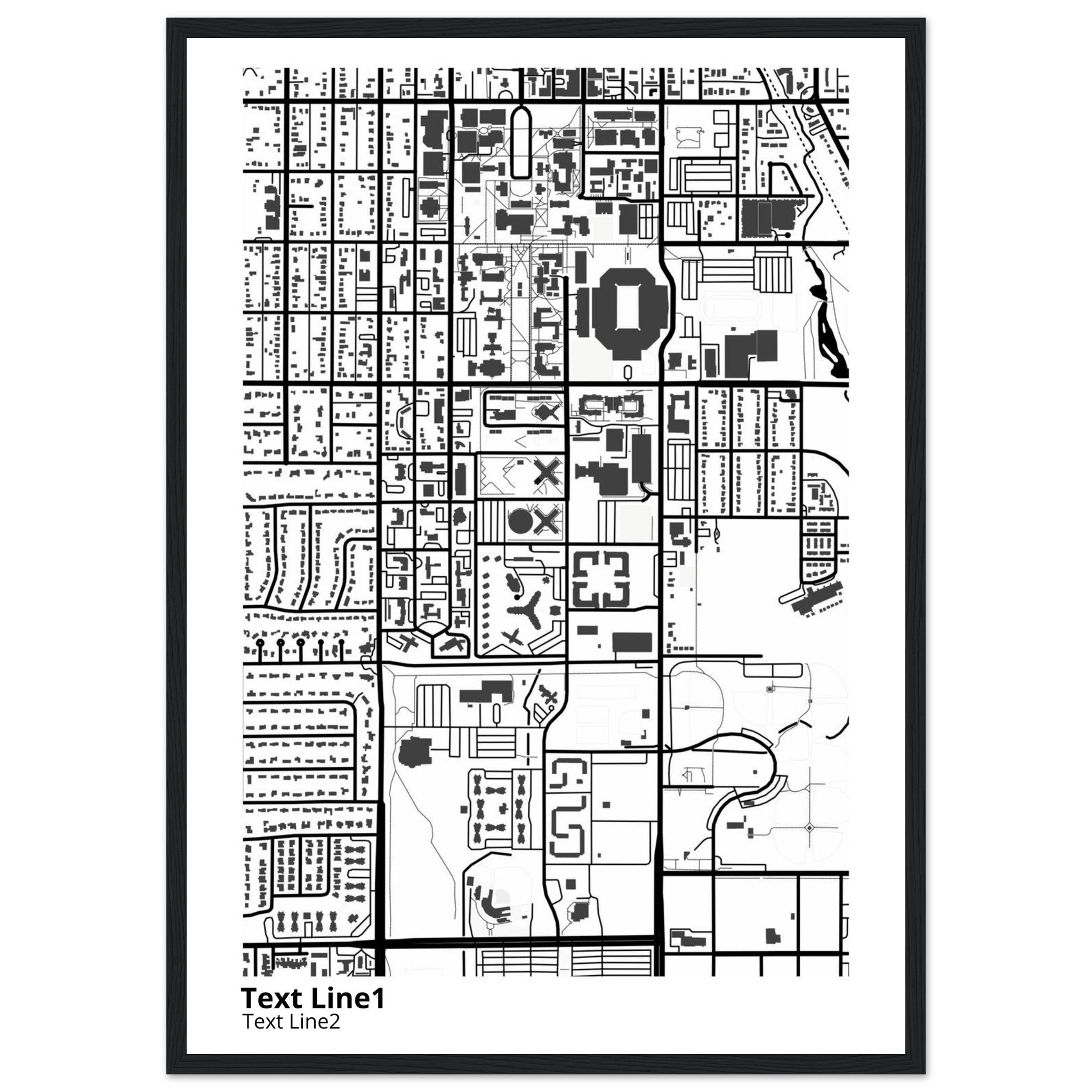 University of Oklahoma (Norman) Campus Map Poster | Graduation Gift - Ink And Atlas
