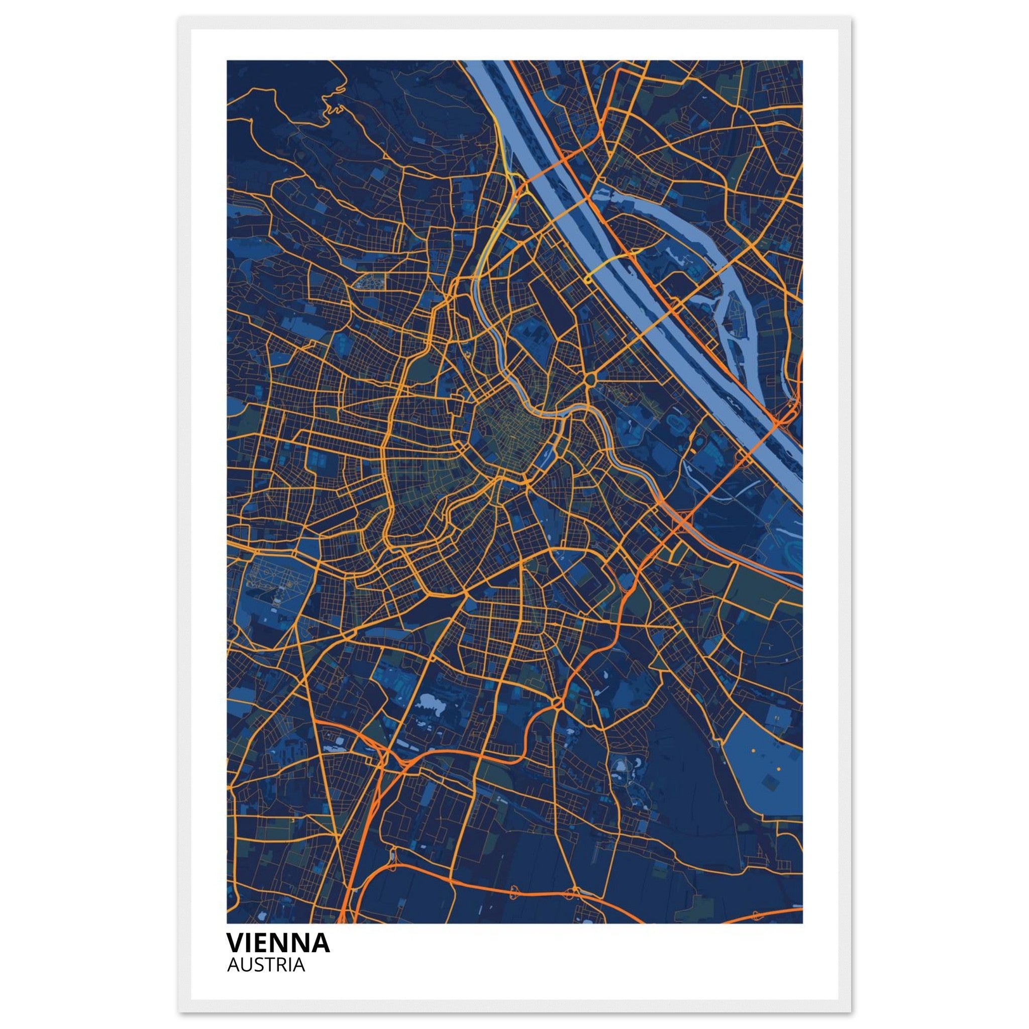 Vienna Austria City Map Poster | Custom Map Art Print - Ink And Atlas