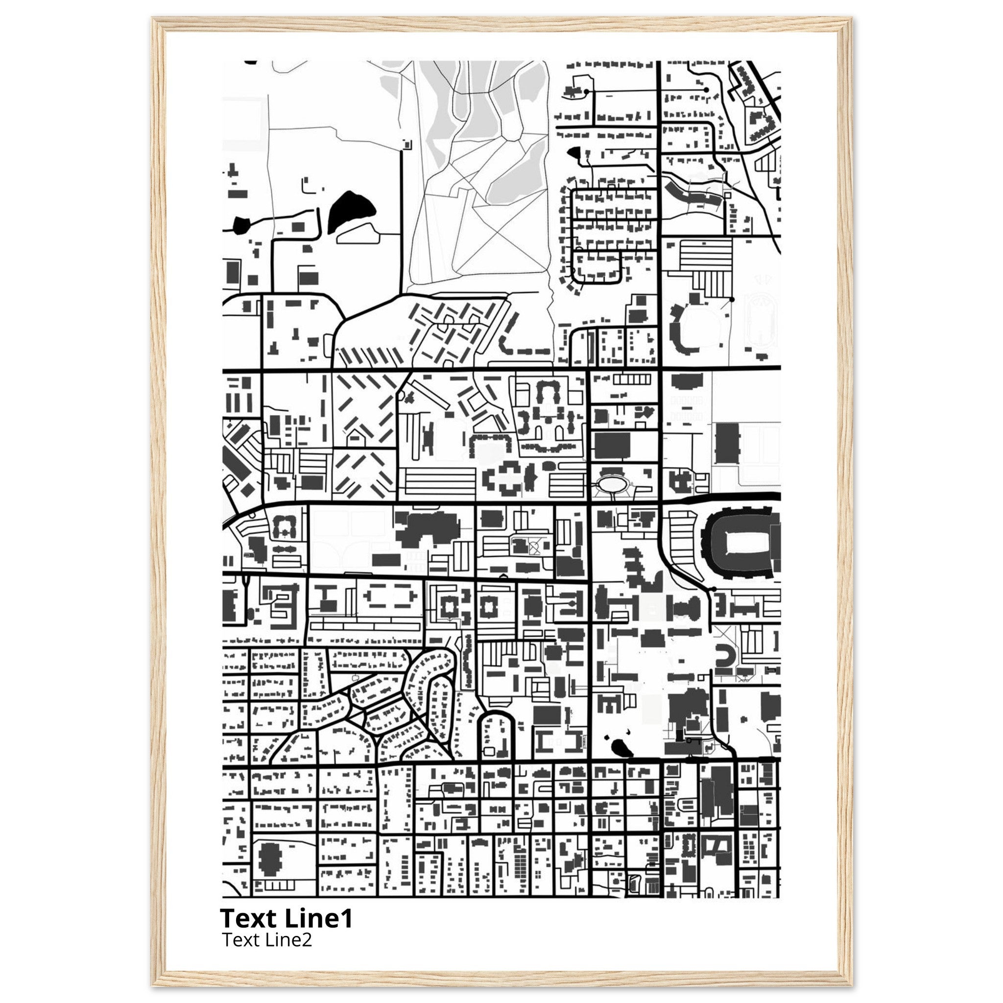 Oklahoma State University Campus Map Poster | Graduation Gift - Ink And Atlas