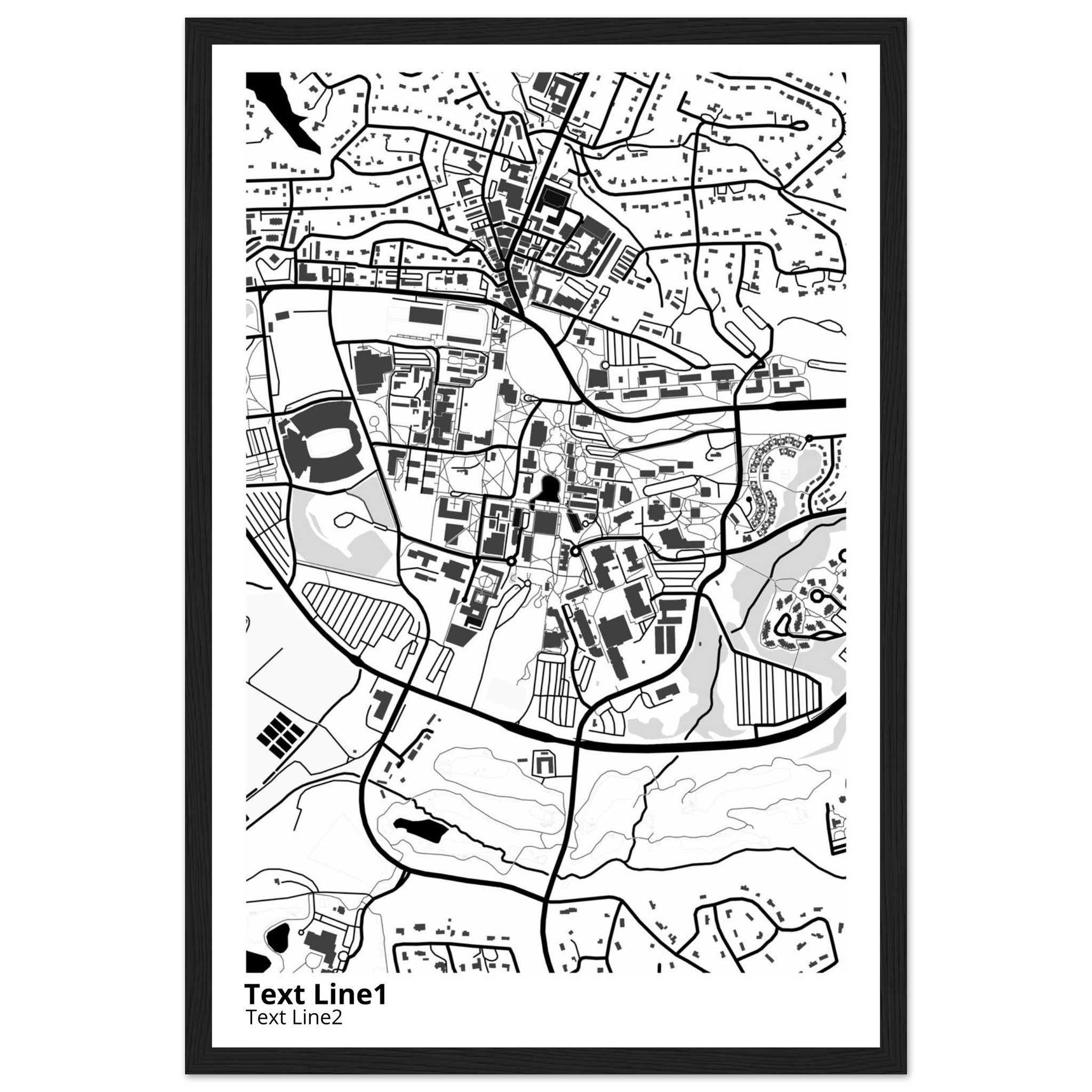 Clemson University South Carolina Campus Map Poster | Graduation Gift - Ink And Atlas