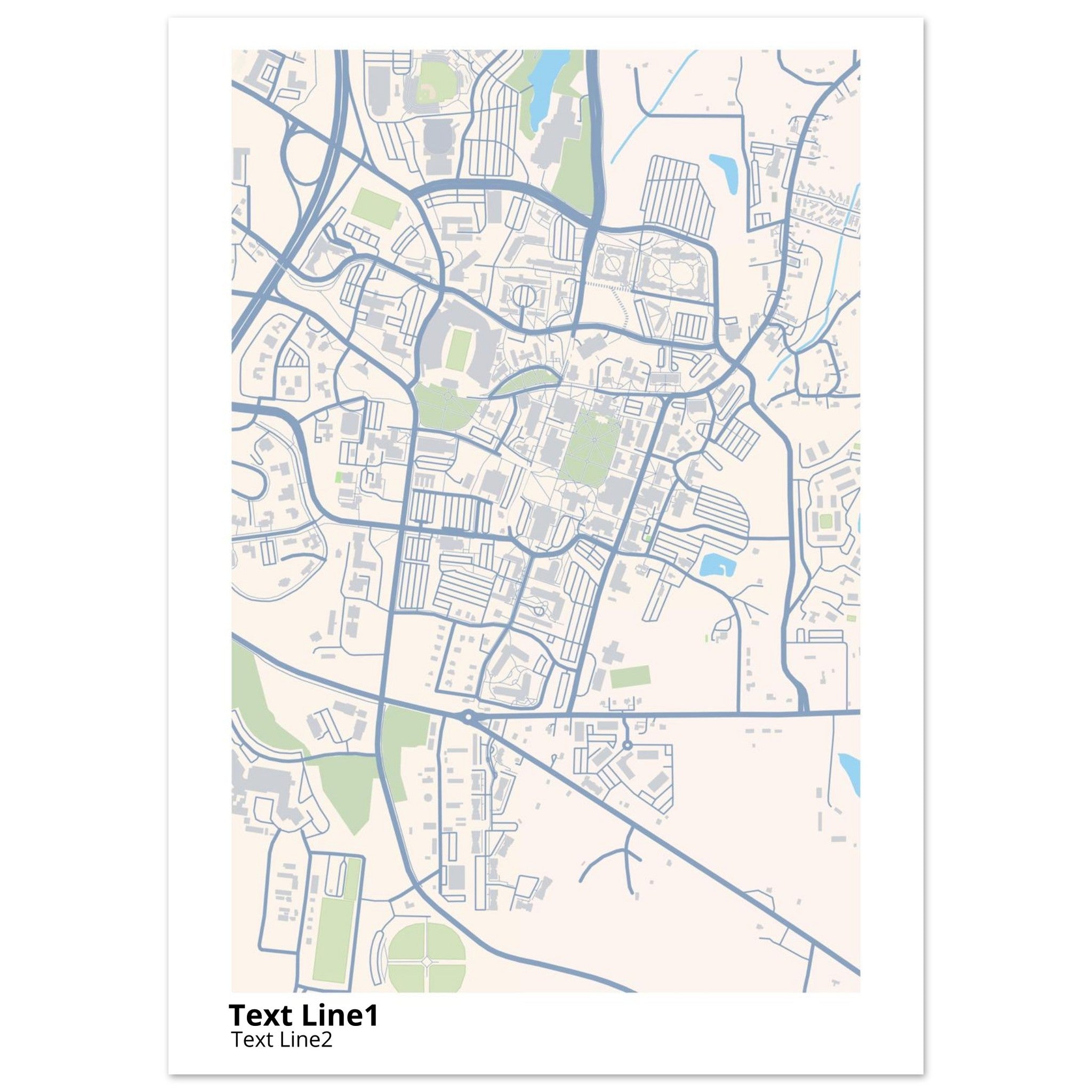 mississippi state university campus map poster