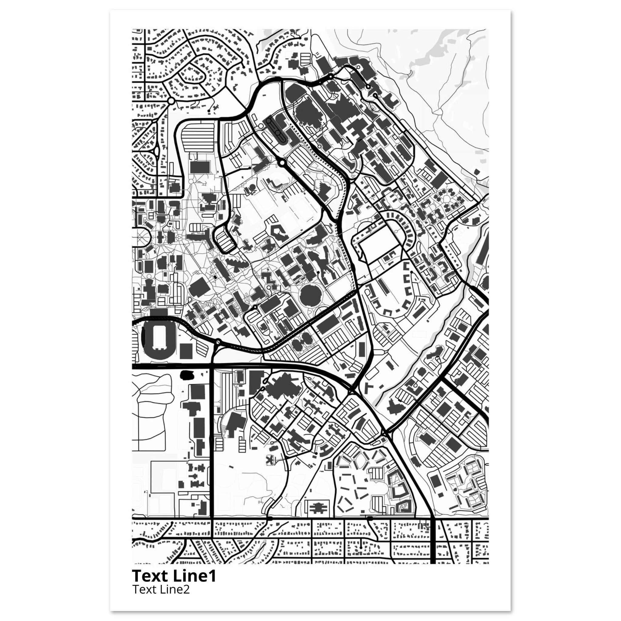 University of Utah Campus Map Poster | Graduation Gift - Ink And Atlas
