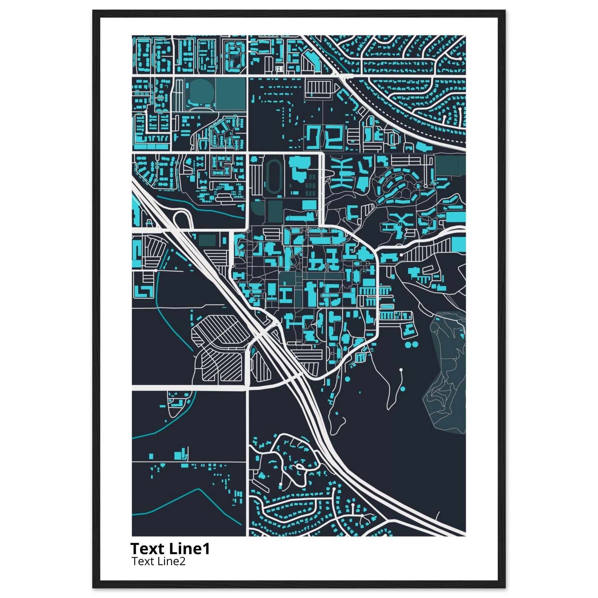university of california riverside campus map poster
