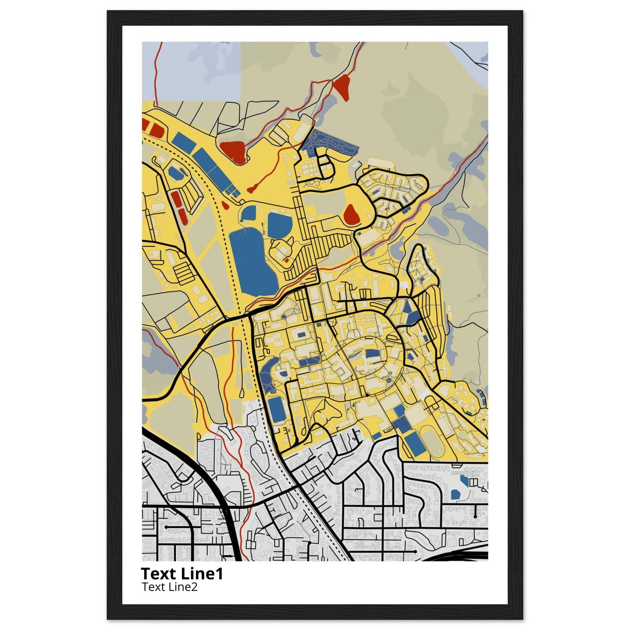 california polytechnic state university san luis obispo campus map poster