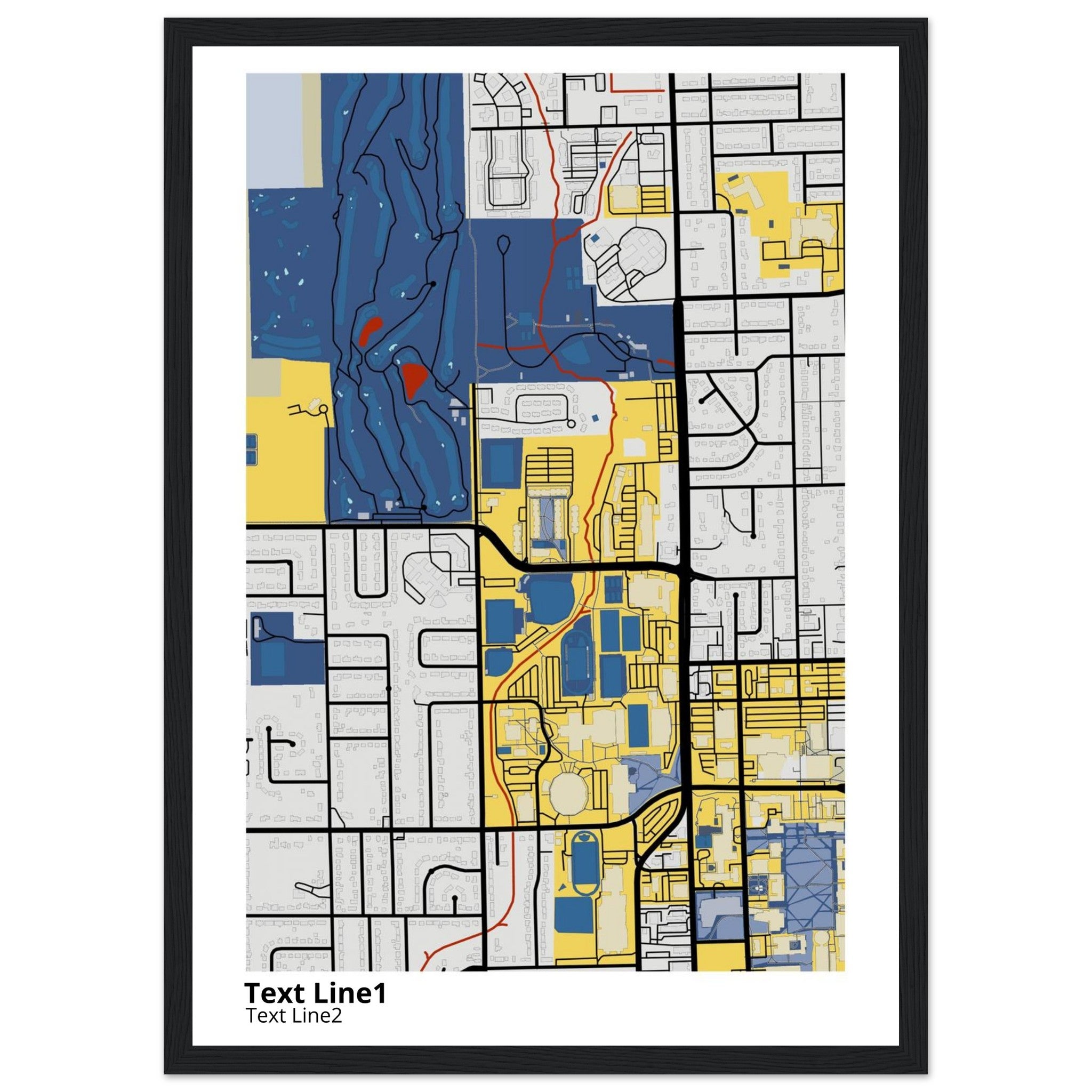 illinois state university campus map poster