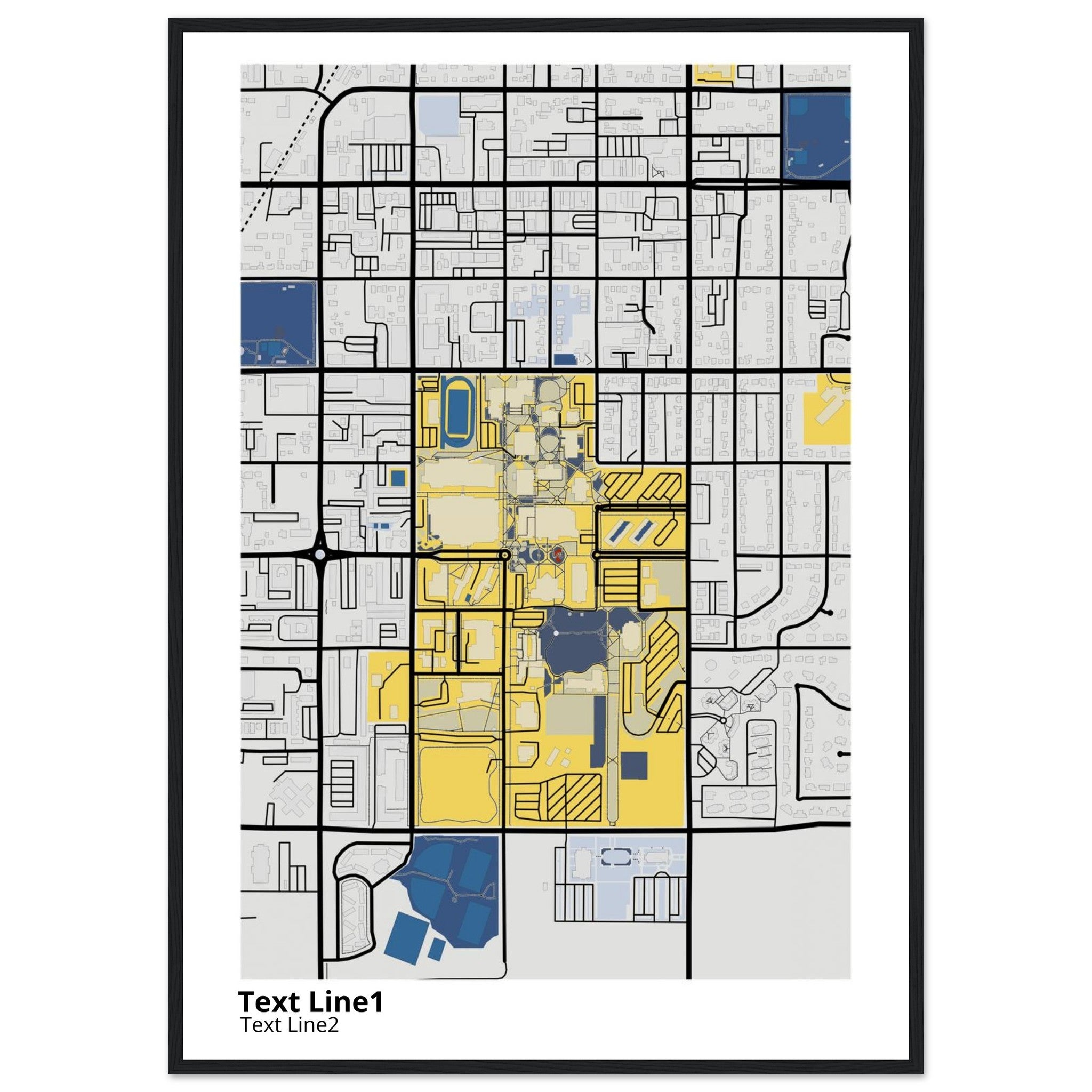 brigham young university campus map poster