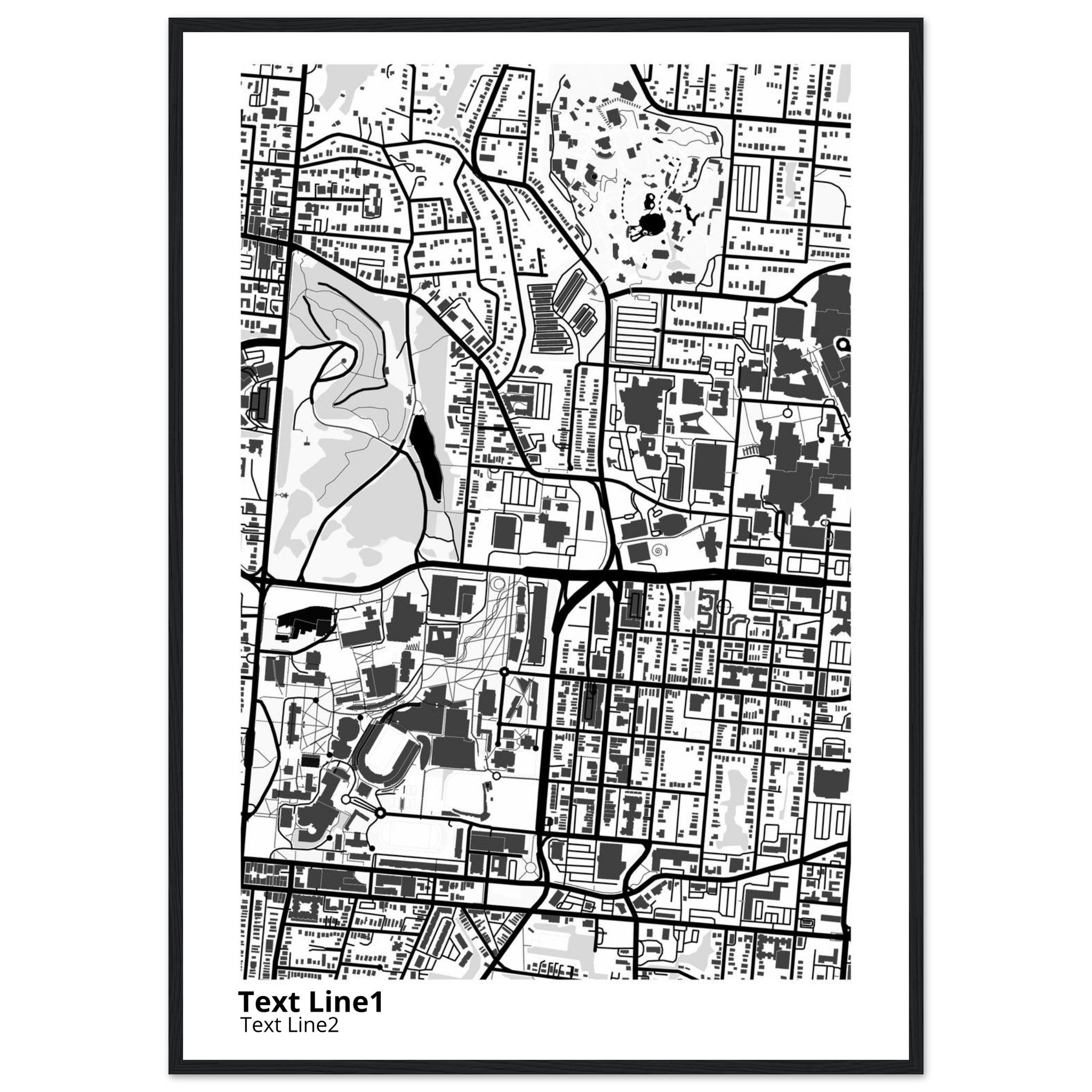 university of cincinnati ohio main campus map poster