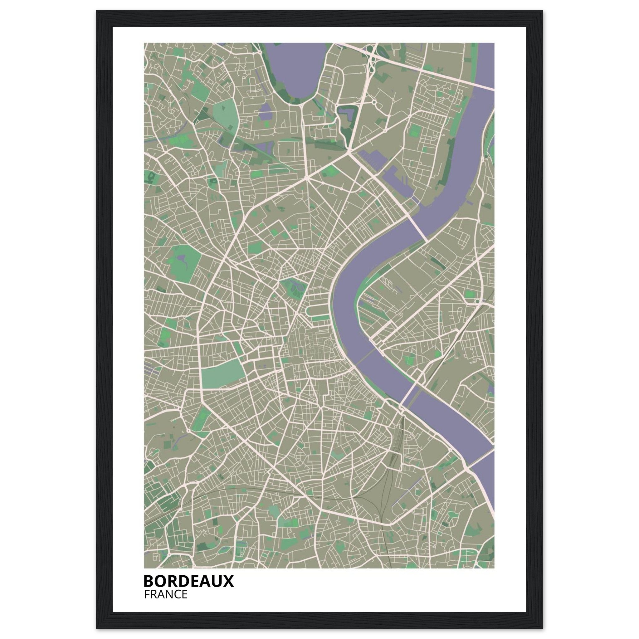 Bordeaux France City Map Poster | Custom Map Art Print - Ink And Atlas
