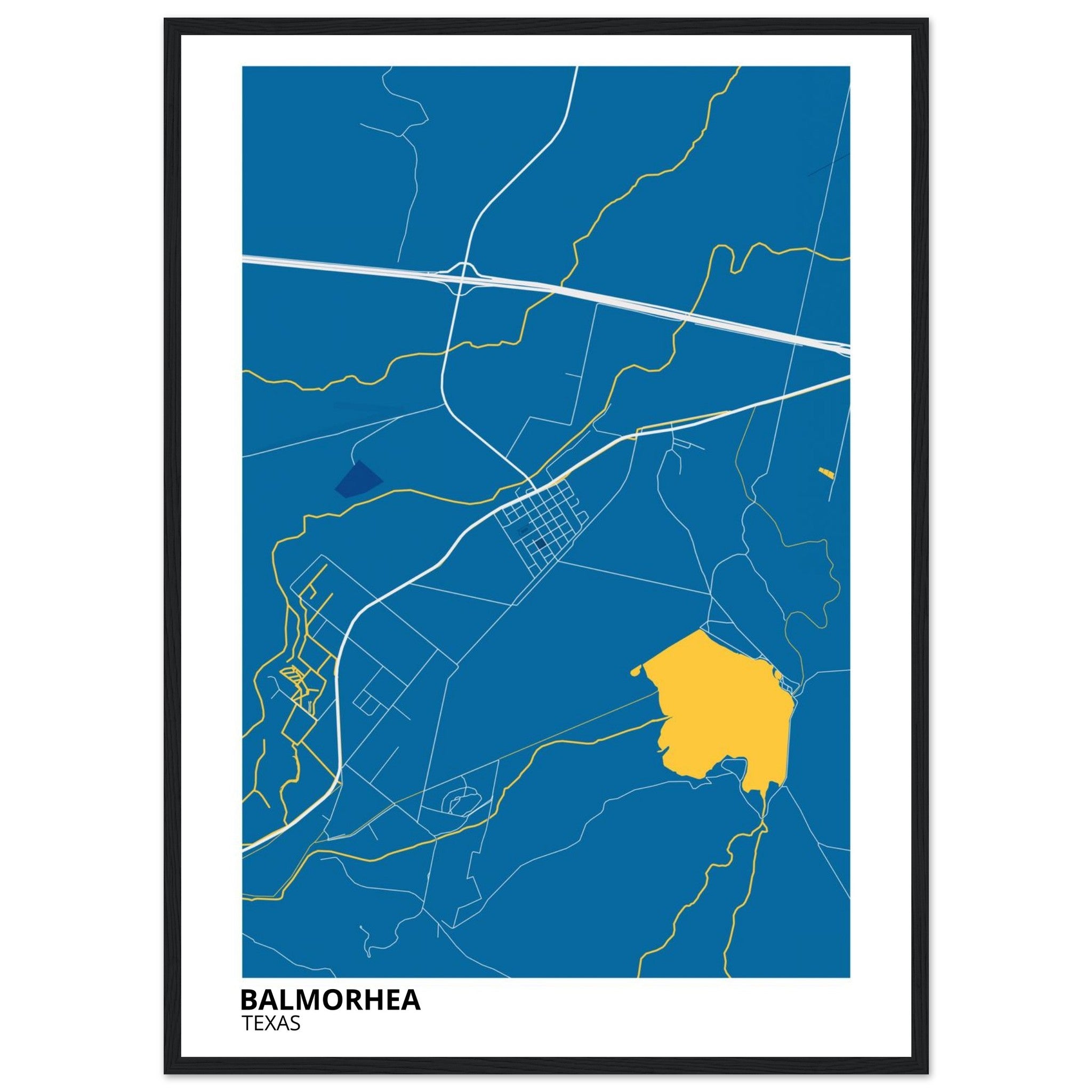 Balmorhea Texas City Map Poster | Custom Map Art Print - Ink And Atlas