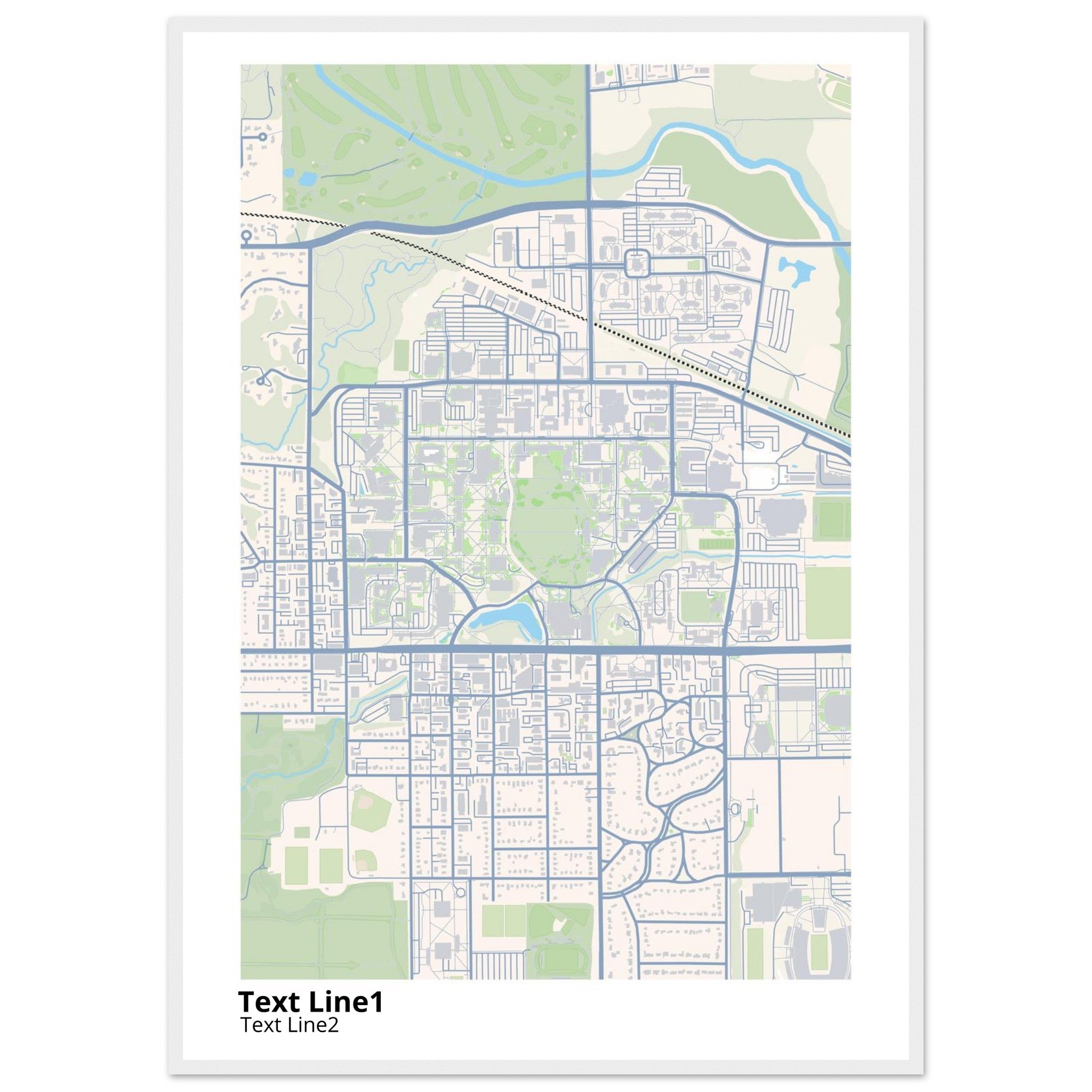 iowa state university campus map poster
