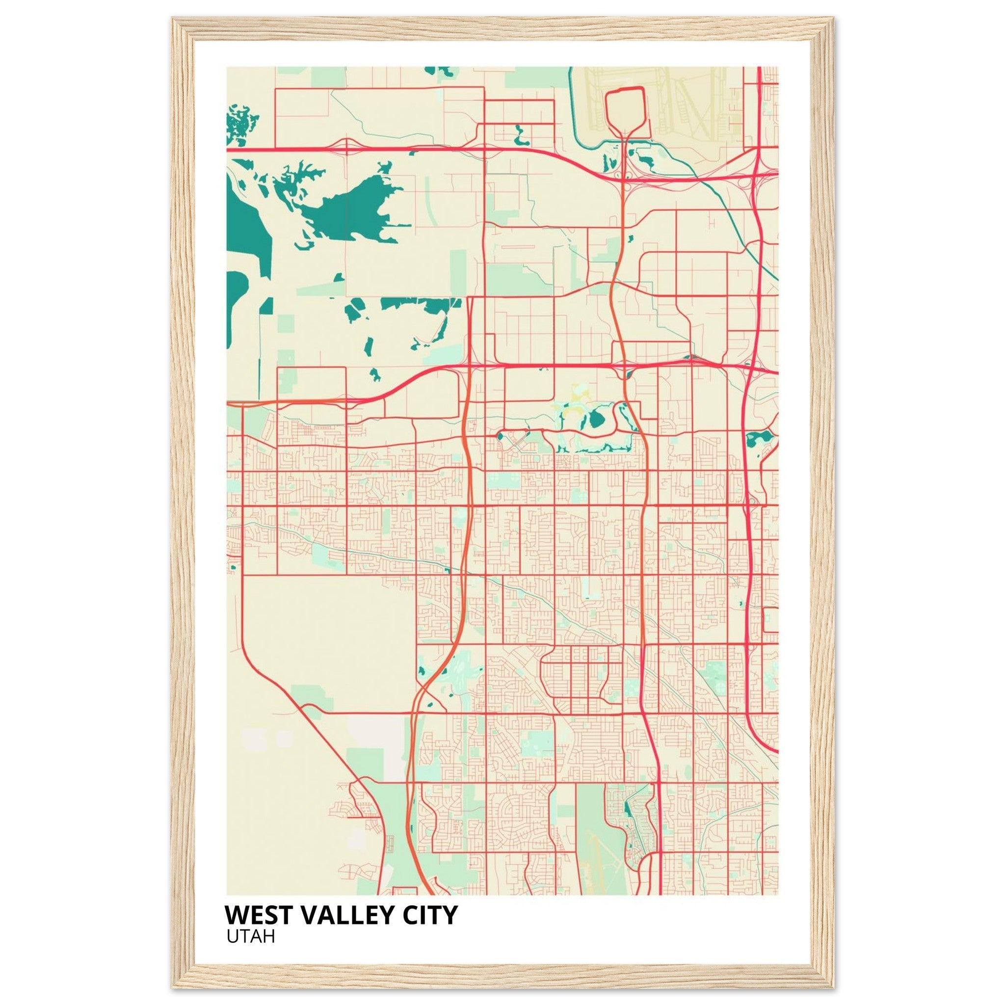 West Valley City Utah City Map Poster | Custom Map Art Print - Ink And Atlas