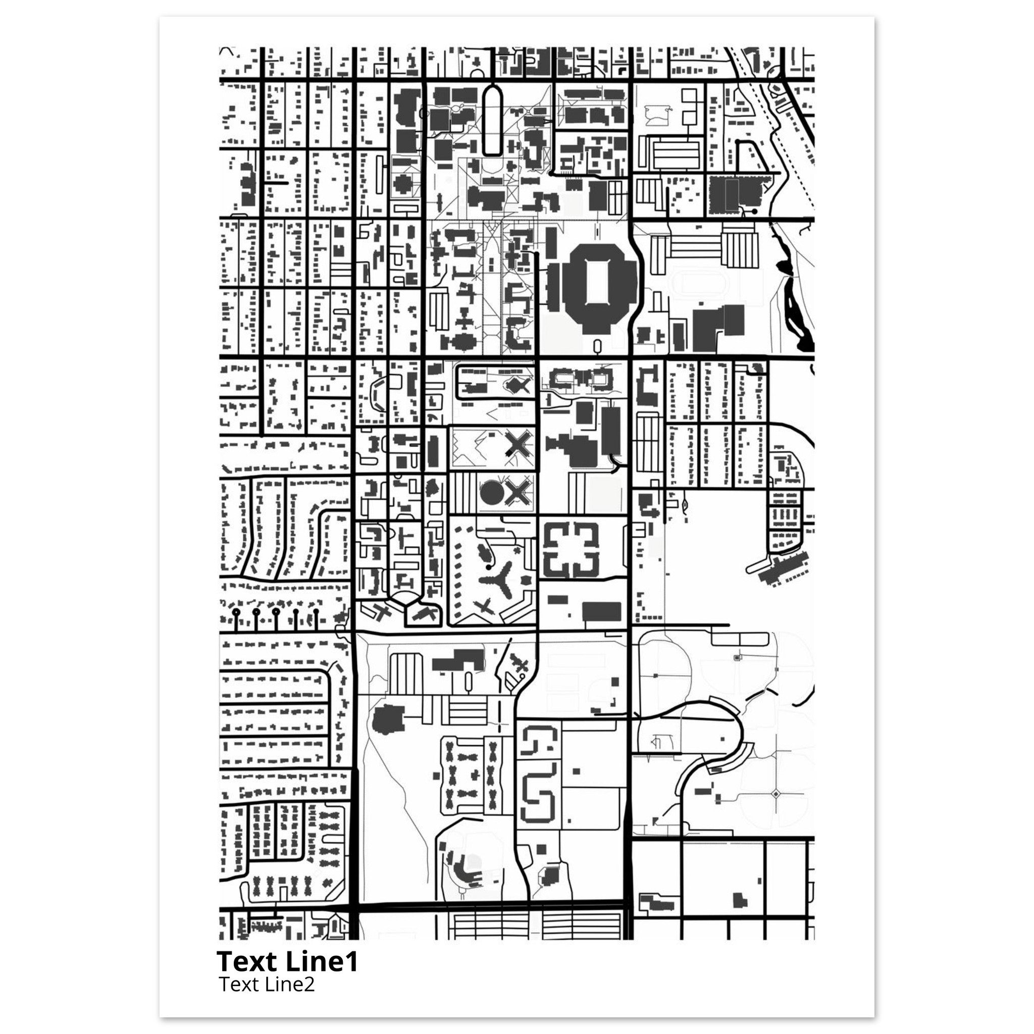 University of Oklahoma (Norman) Campus Map Poster | Graduation Gift - Ink And Atlas