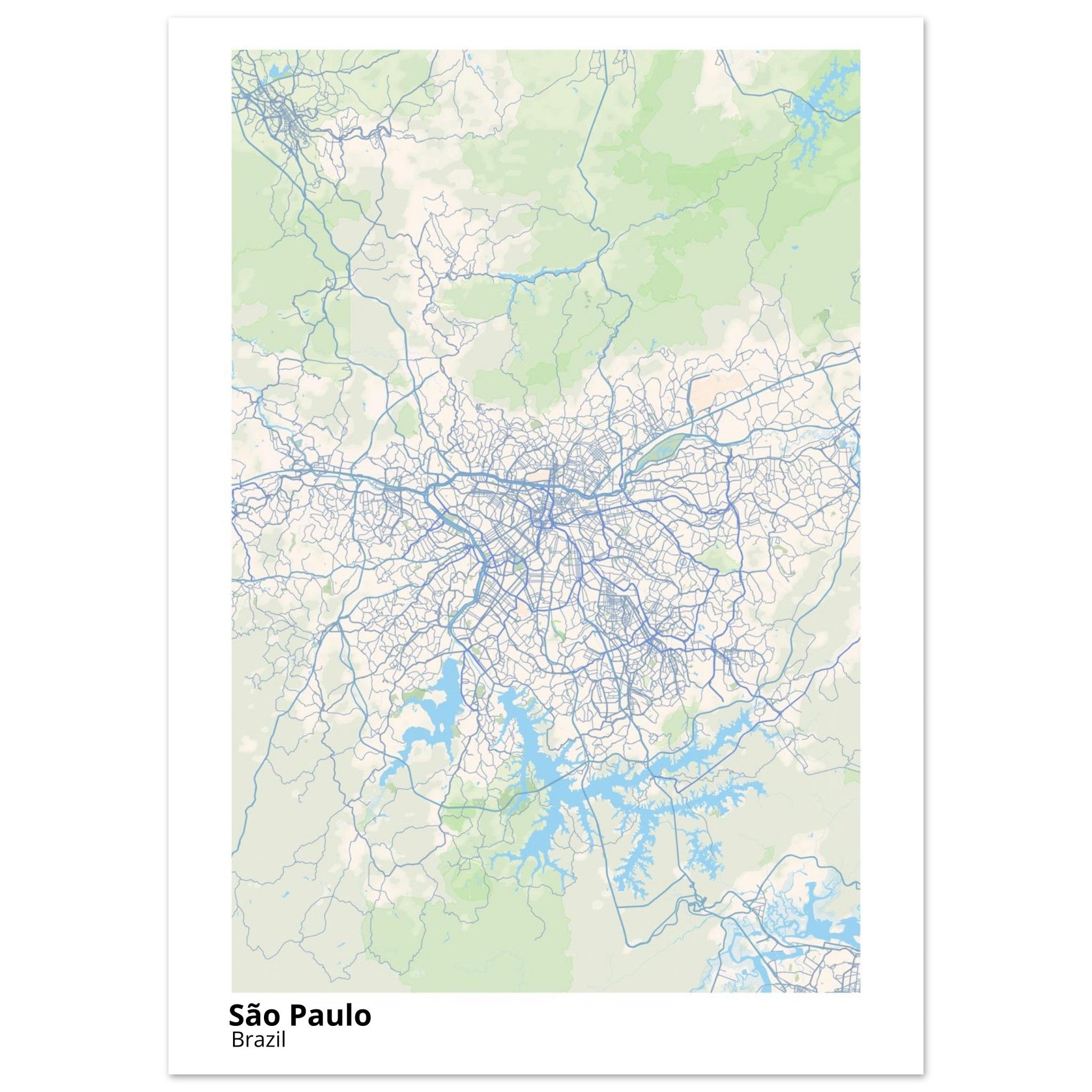 Sao Paulo Brazil City Map Poster | Custom Map Art Print - Ink And Atlas