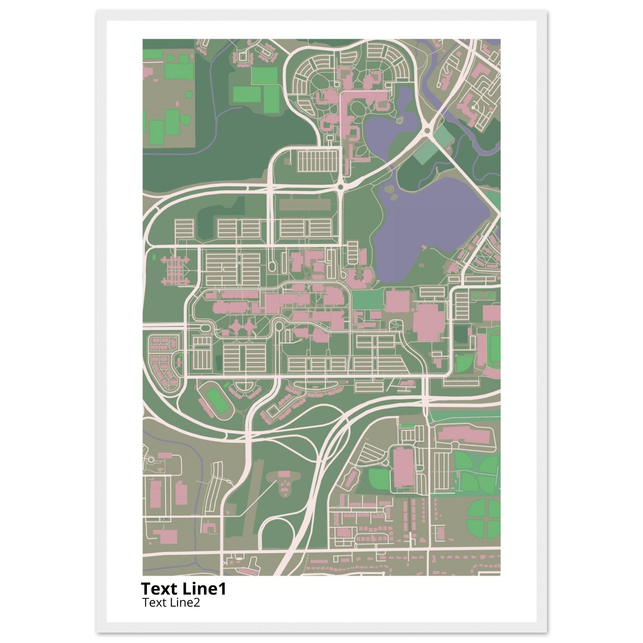 university at buffalo campus map poster