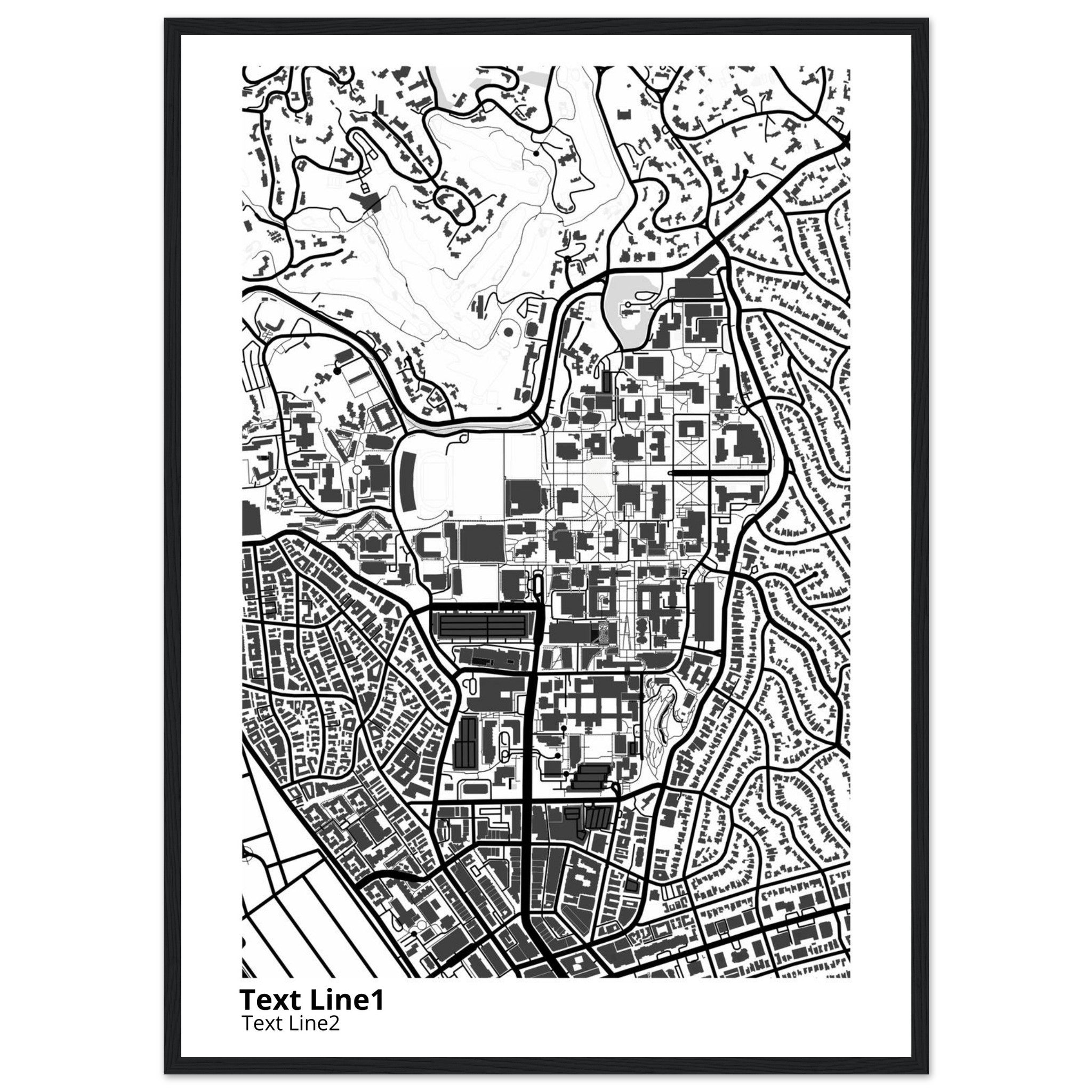 university of california los angeles campus map poster