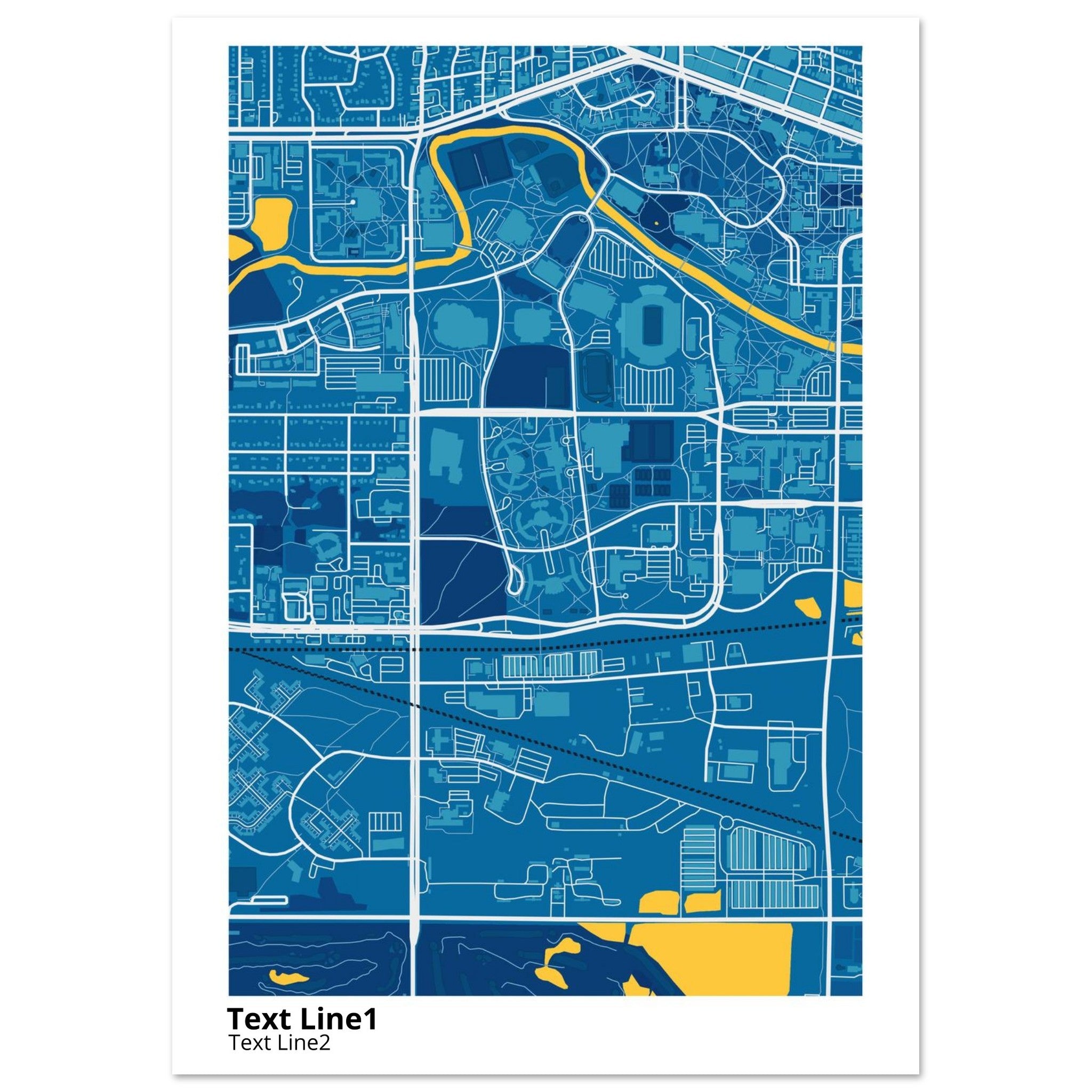 michigan state university campus map poster