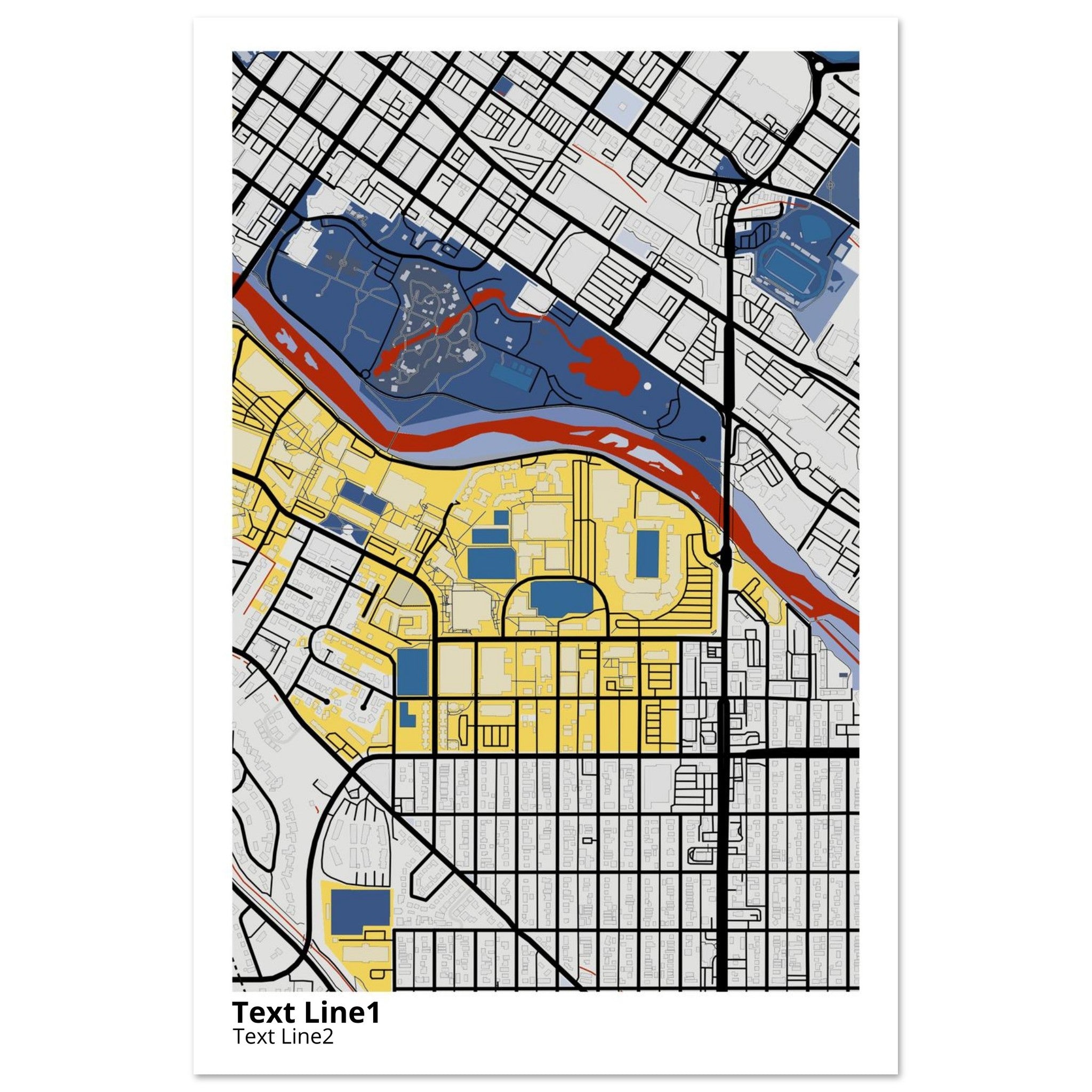 boise state university campus map poster