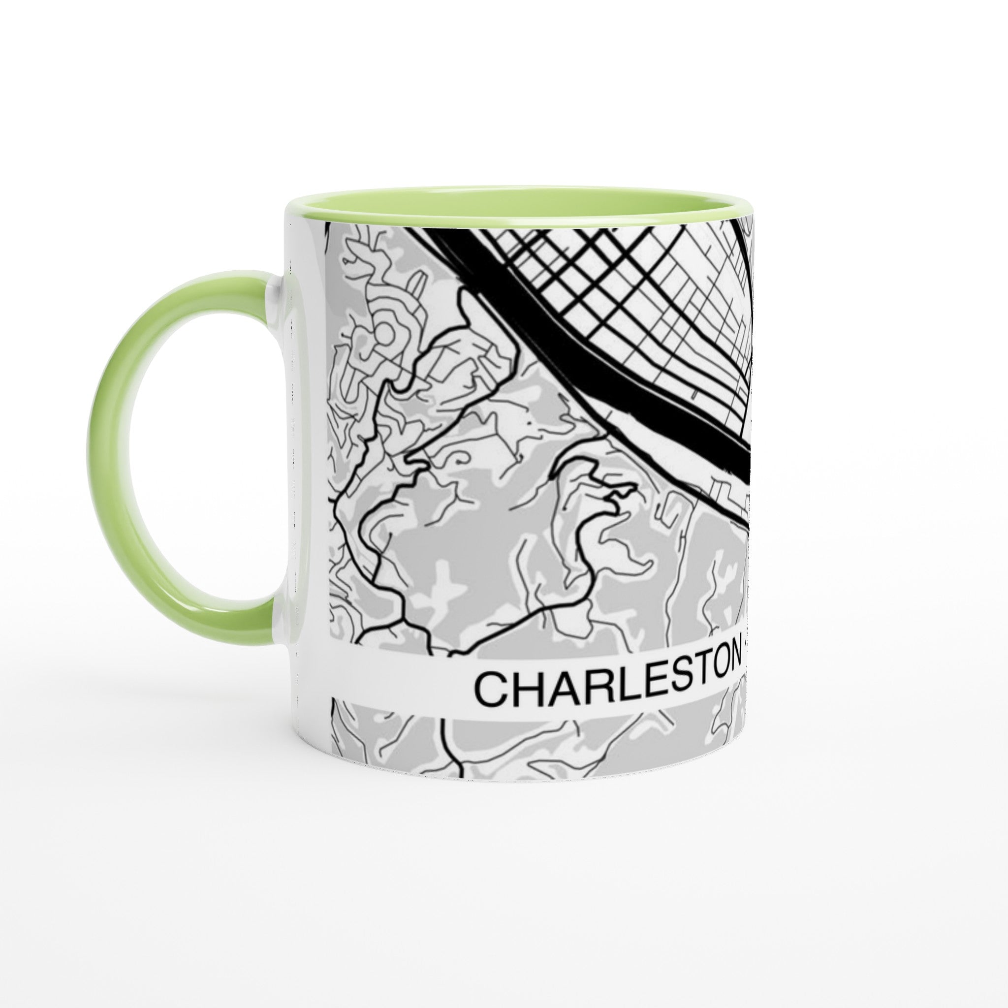 charleston west virginia modern city map mug 11oz
